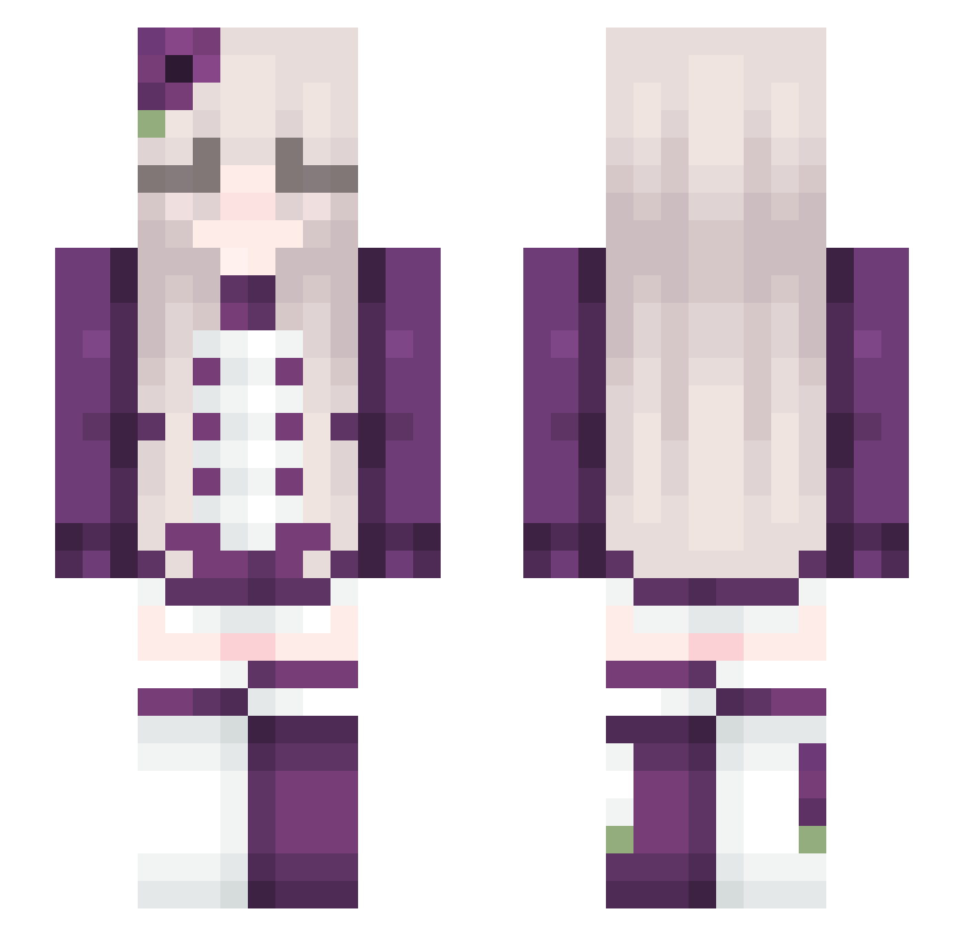 ZijueF Minecraft skin, front and back view