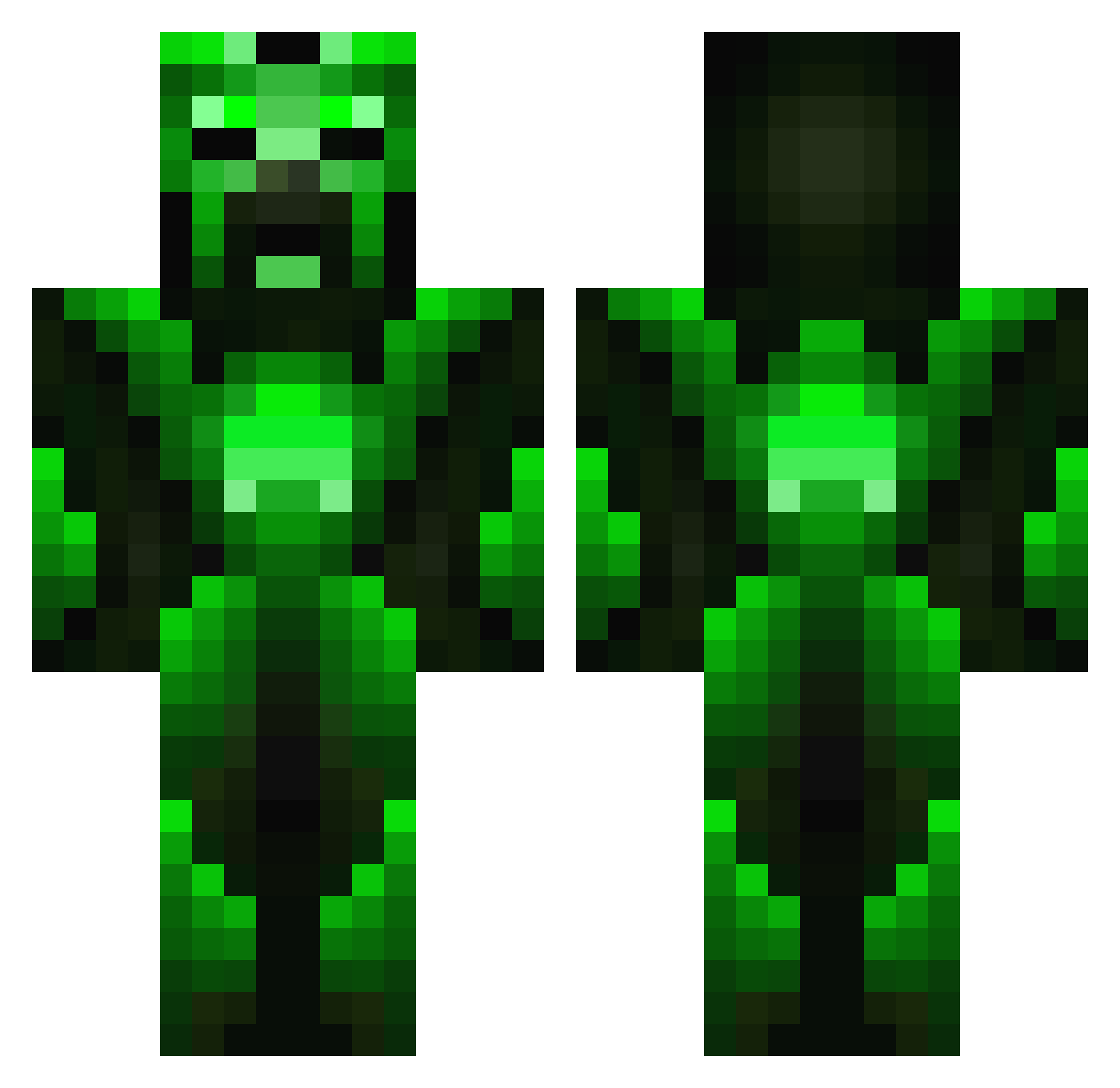 CursedApollo Minecraft skin, front and back view