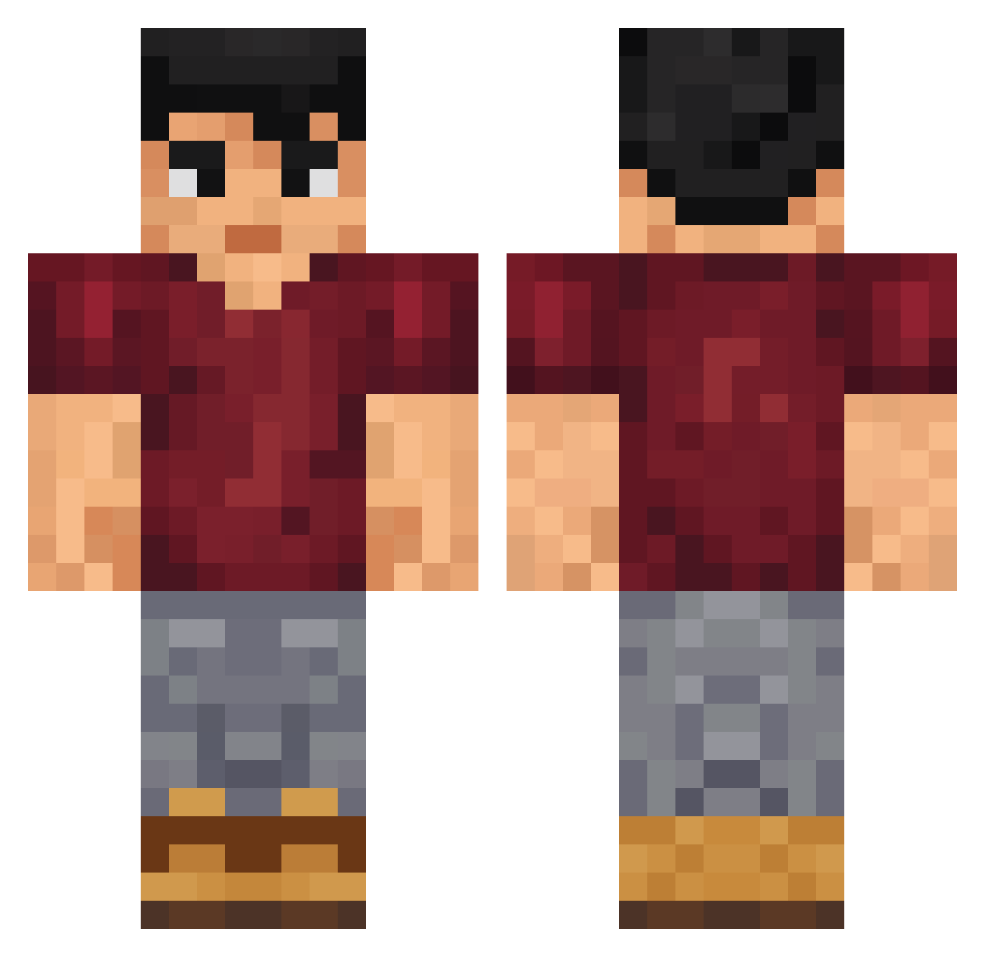 Zeroke_ Minecraft skin, front and back view