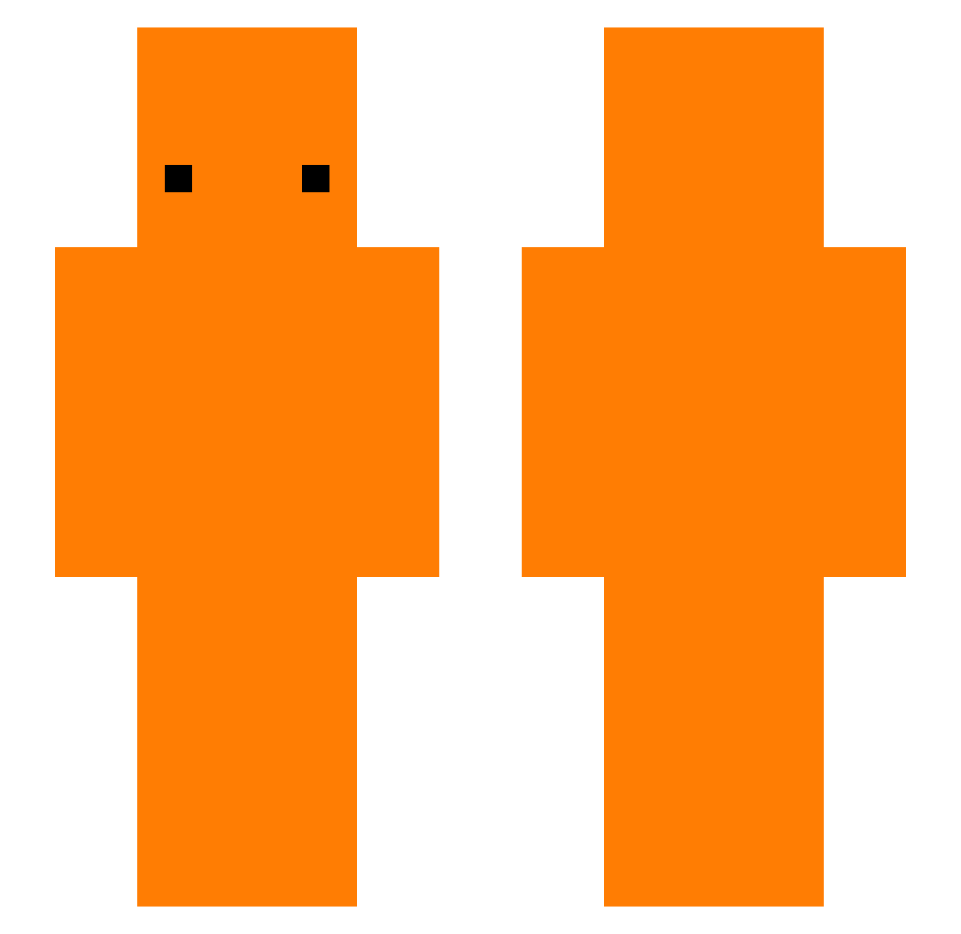 xquh Minecraft skin, front and back view