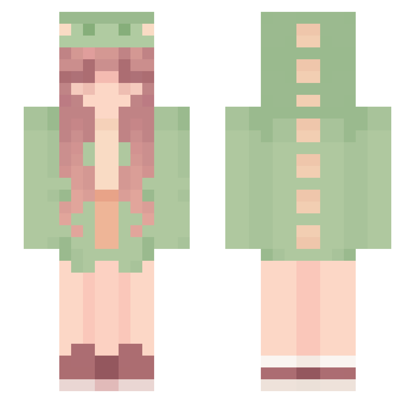 sleepyboreo Minecraft skin, front and back view