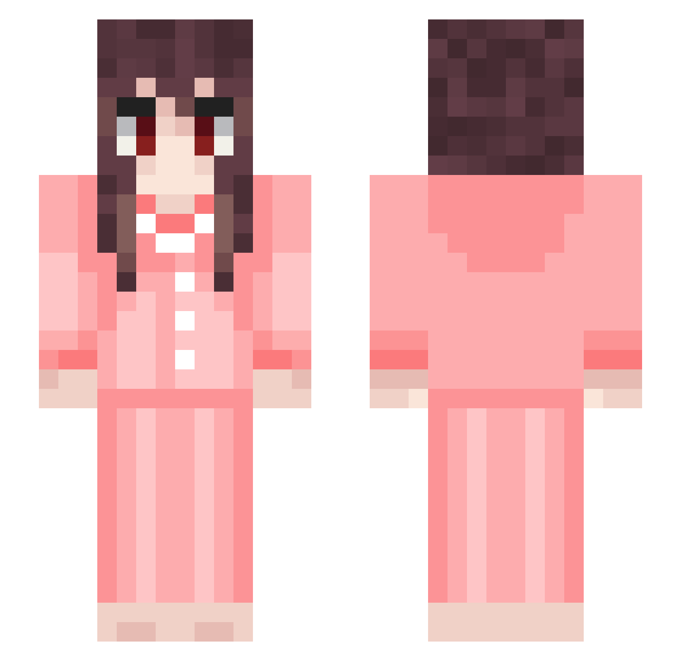 unbreon Minecraft skin, front and back view