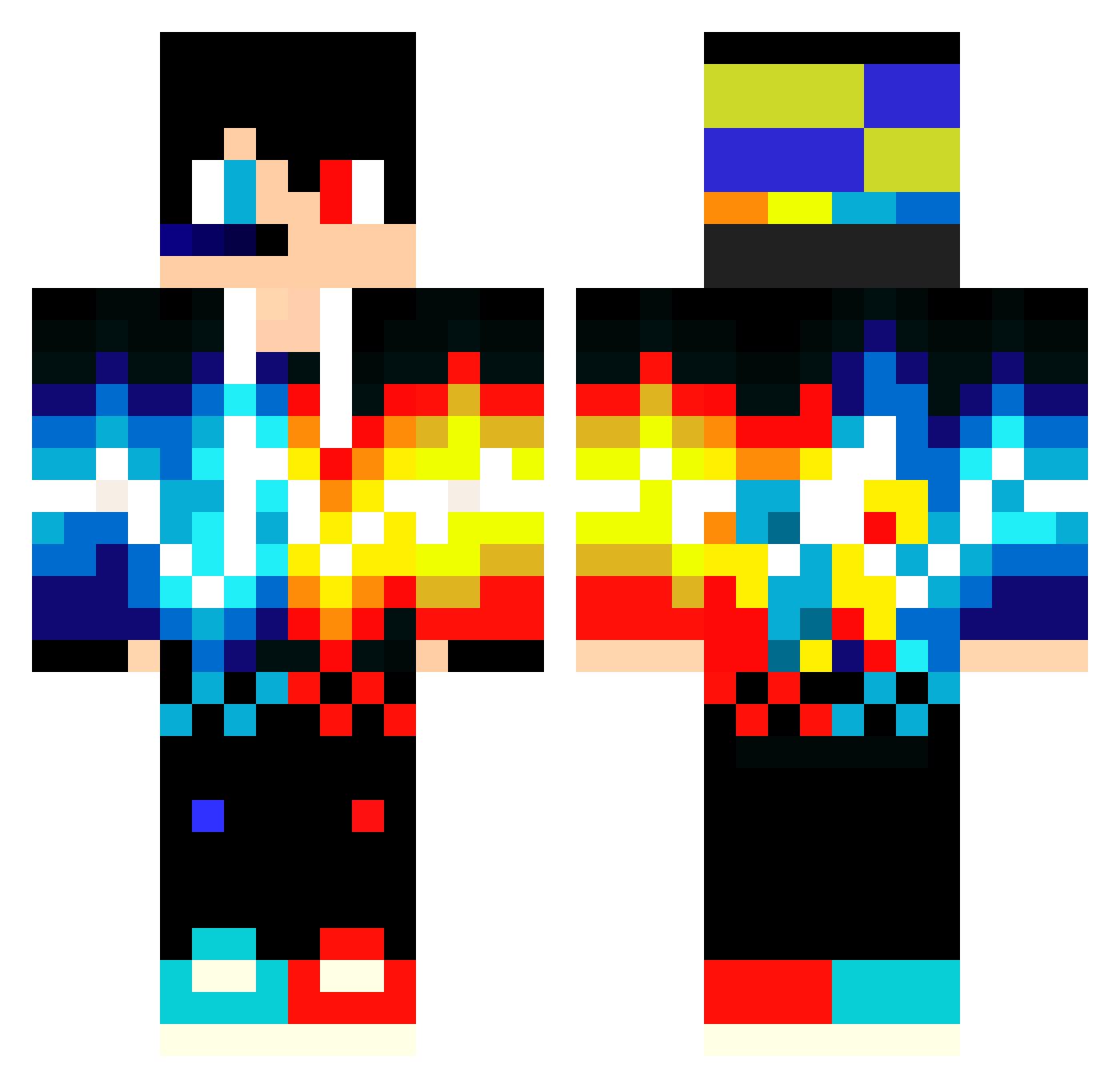 Necox35 Minecraft skin, front and back view