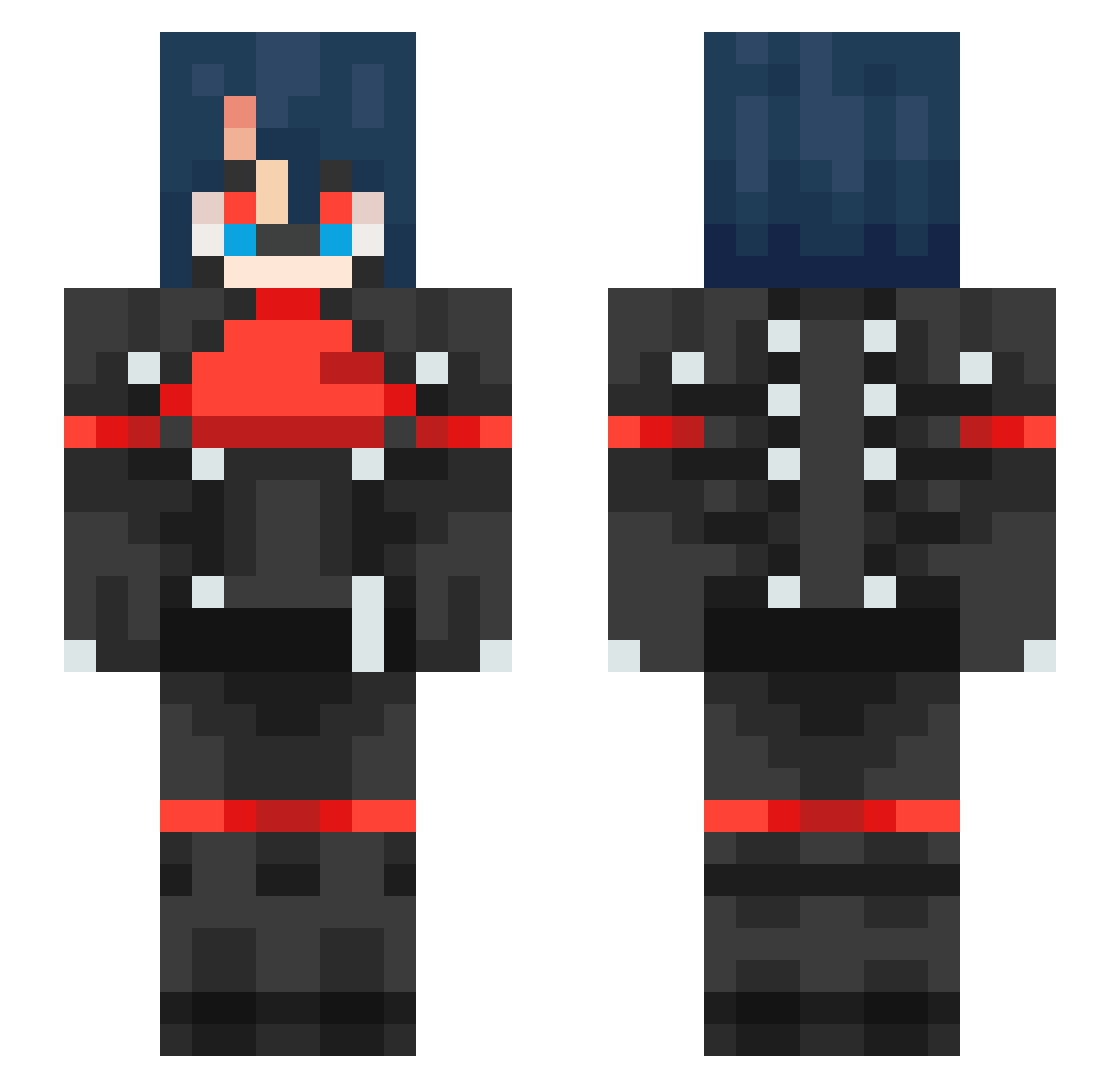 yukiuki22 Minecraft skin, front and back view