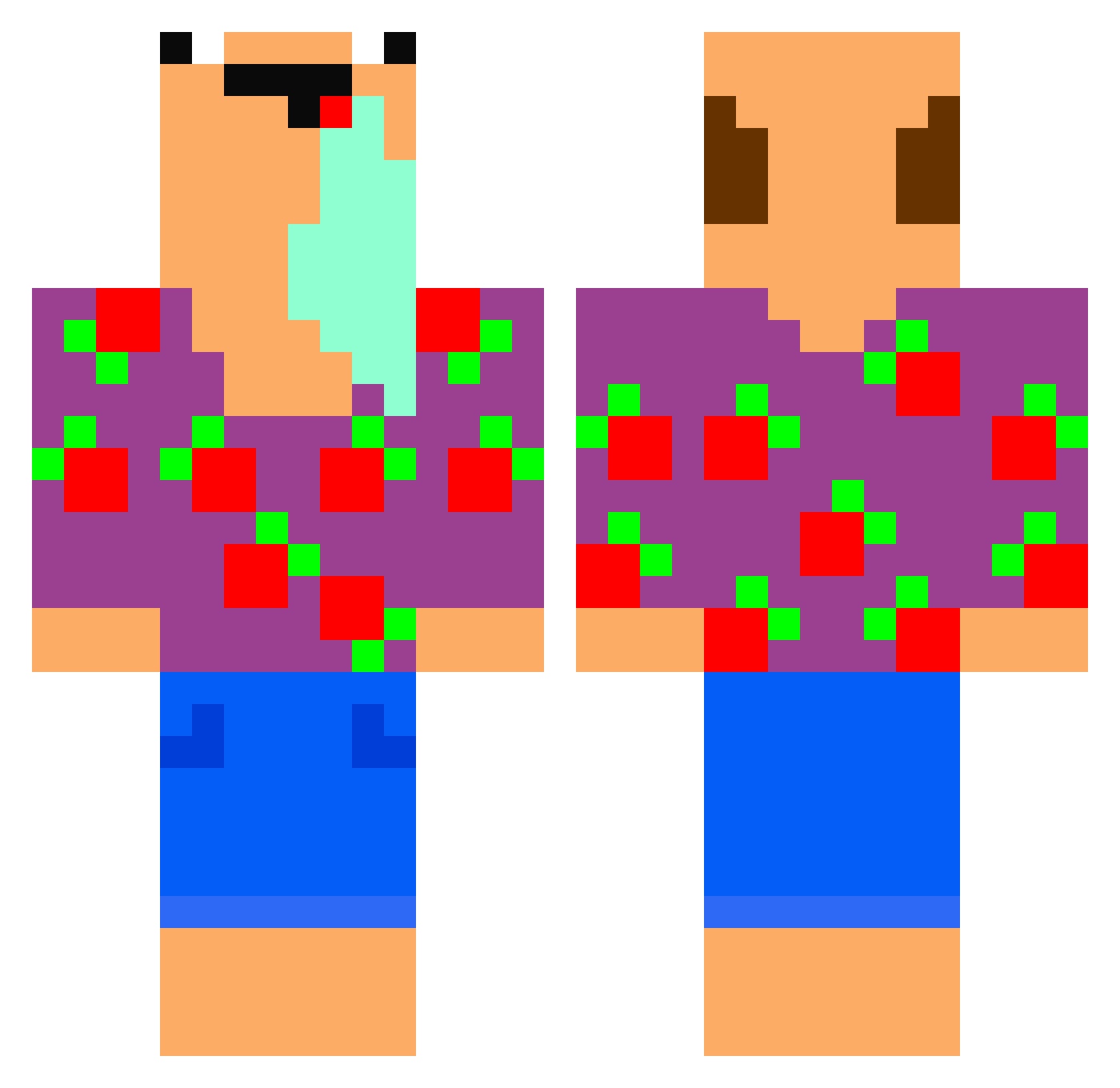St_ffy Minecraft skin, front and back view