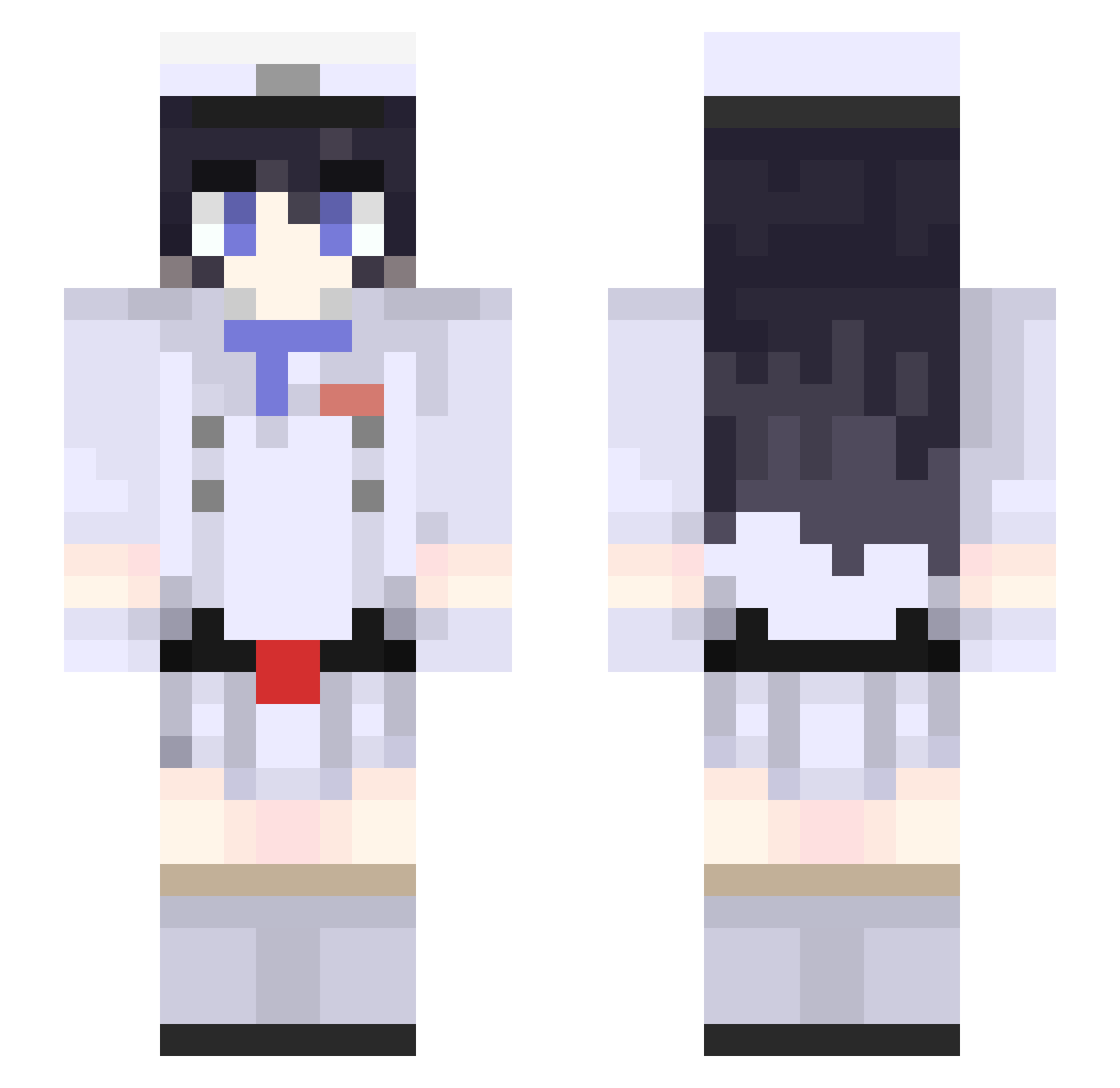 silverslashes Minecraft skin, front and back view