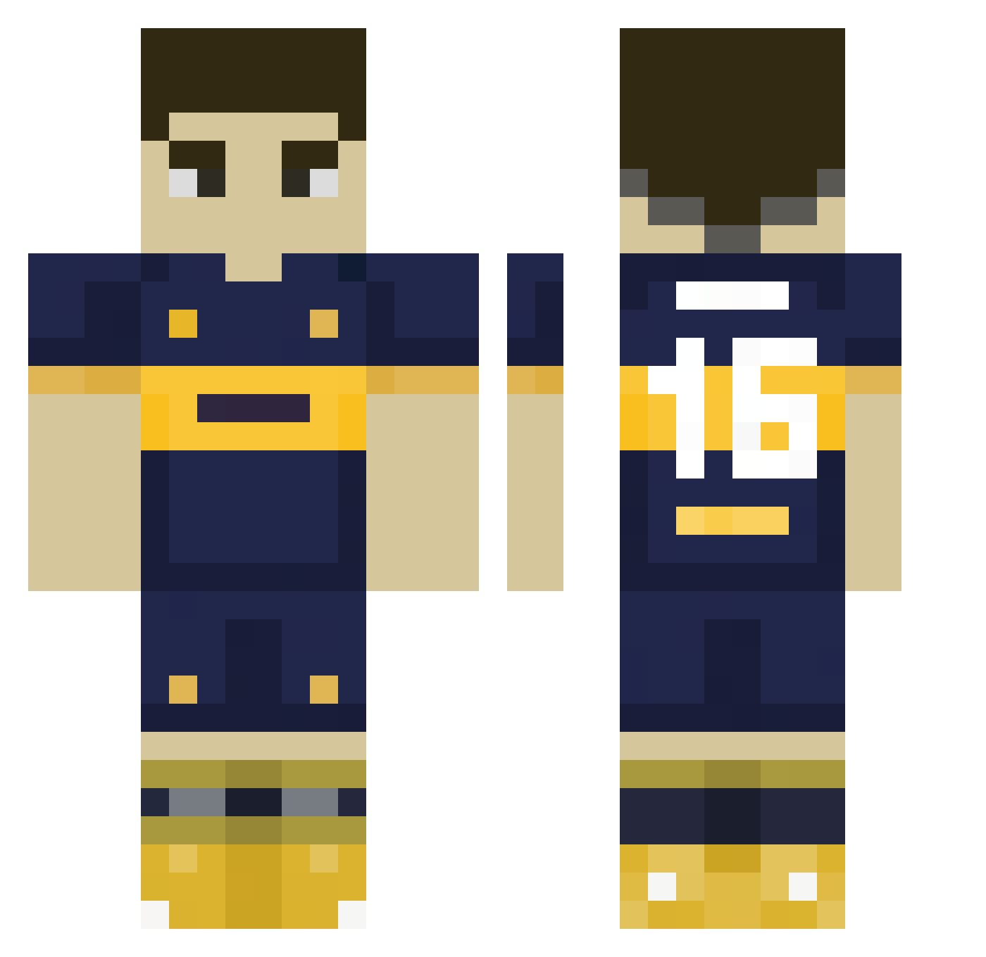 FlashedLeandro19 Minecraft skin, front and back view