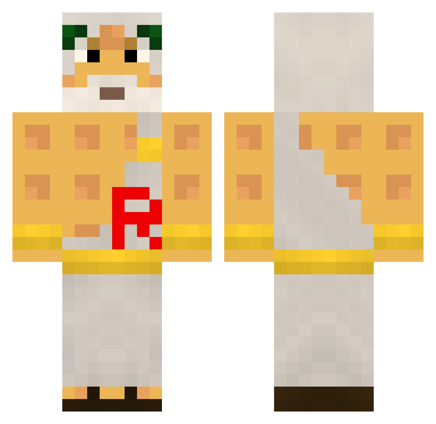 Aaronma20 Minecraft skin, front and back view