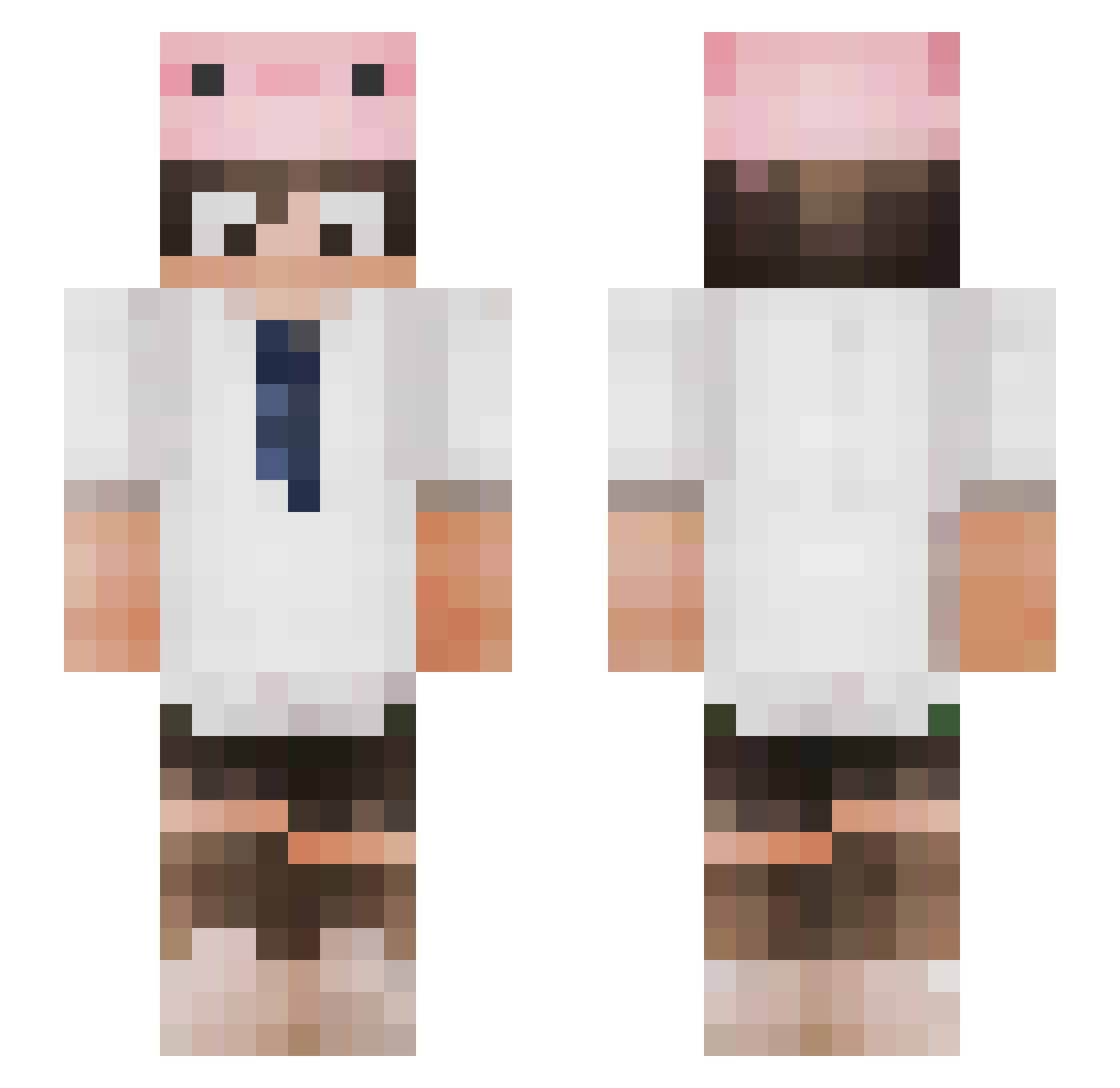 Scobber Minecraft skin, front and back view
