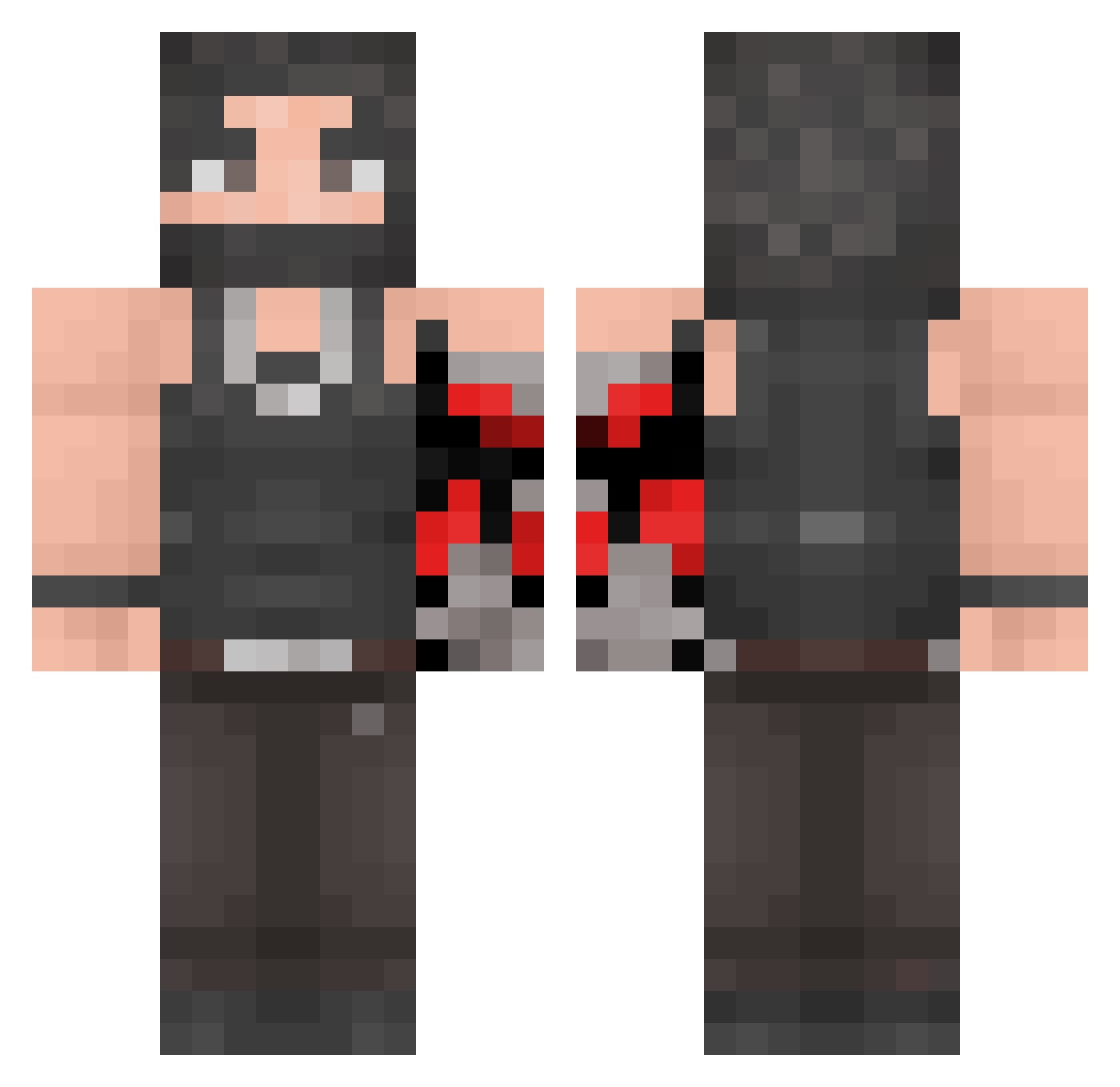 Barkmann_Quark Minecraft skin, front and back view