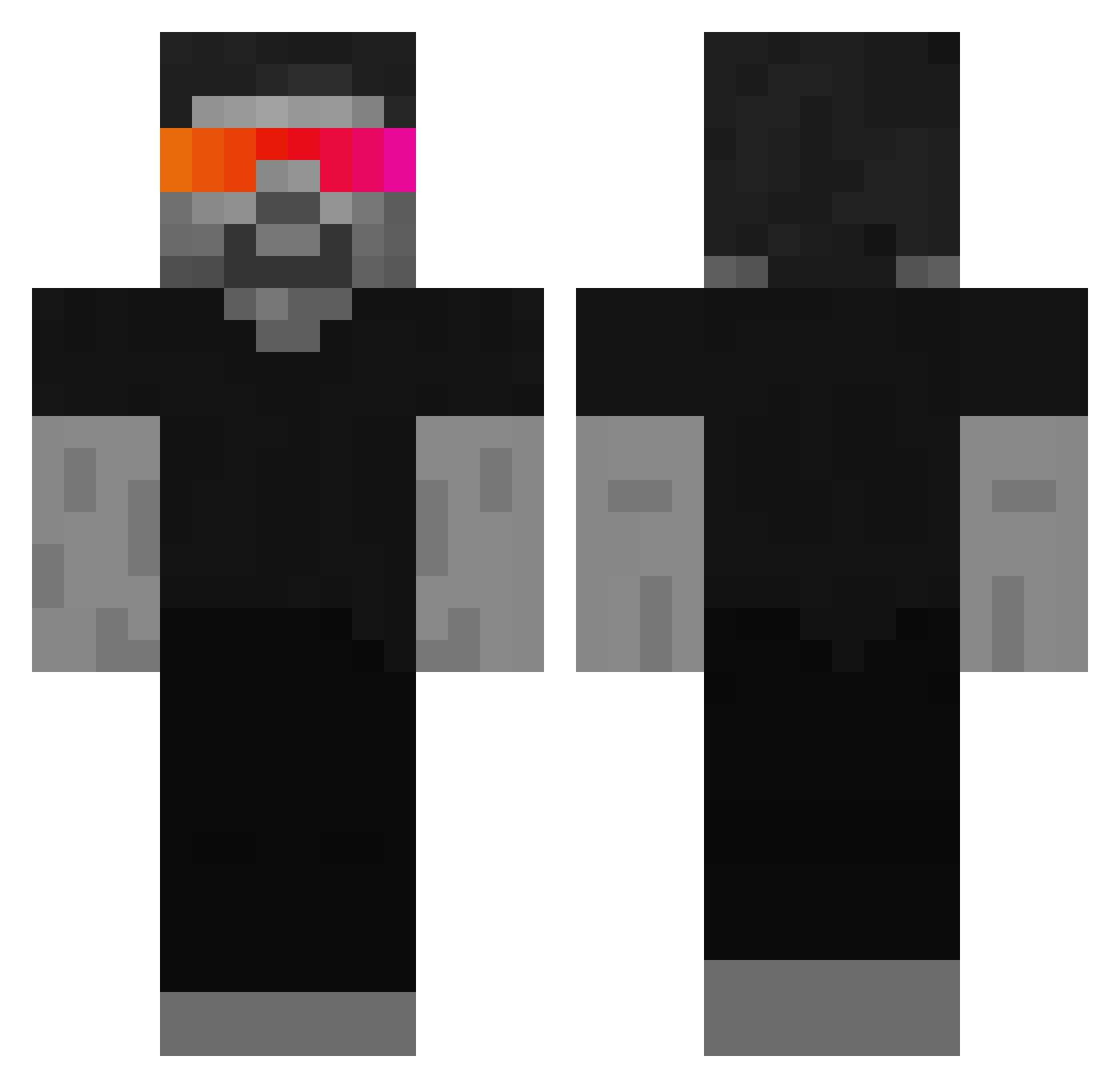Sictamic Minecraft skin, front and back view