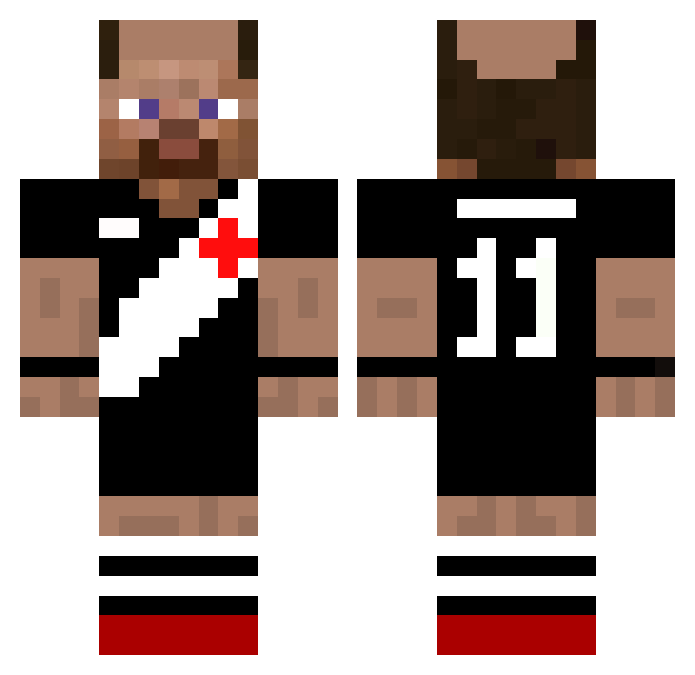 flashisac Minecraft skin, front and back view