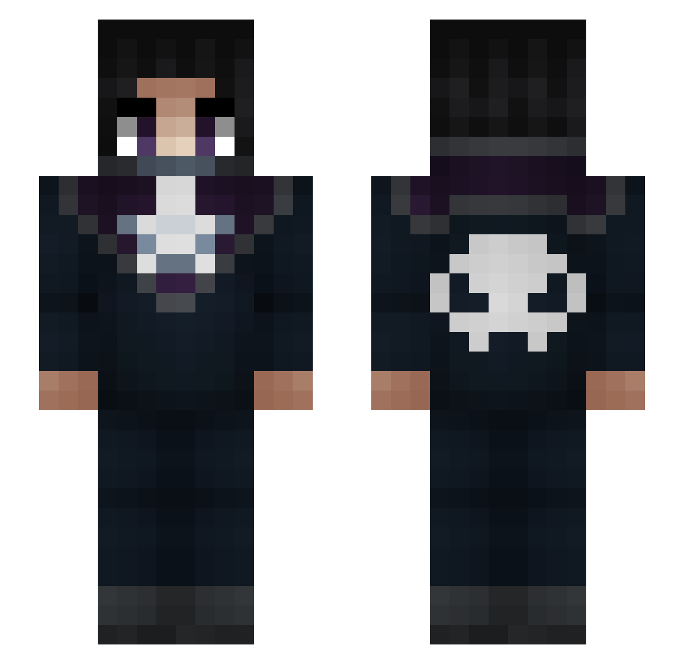 wiingsy Minecraft skin, front and back view