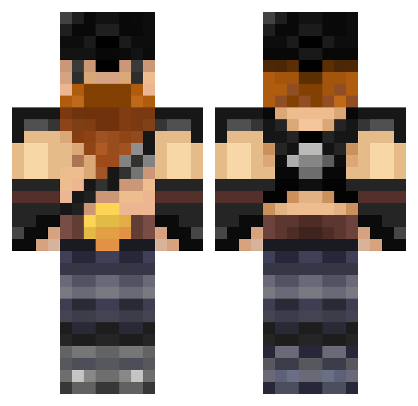 Telophase Minecraft skin, front and back view