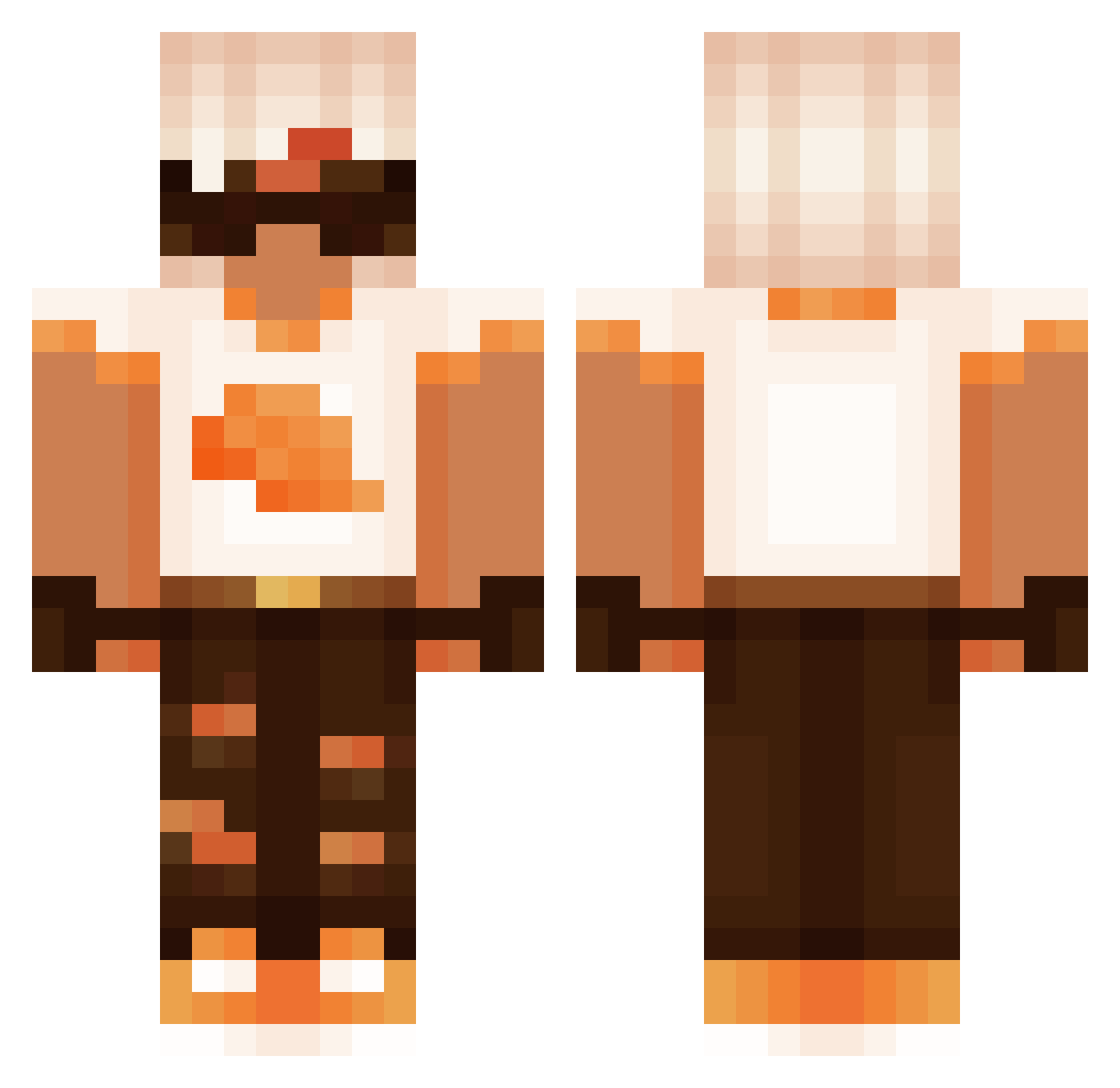 reneverie Minecraft skin, front and back view