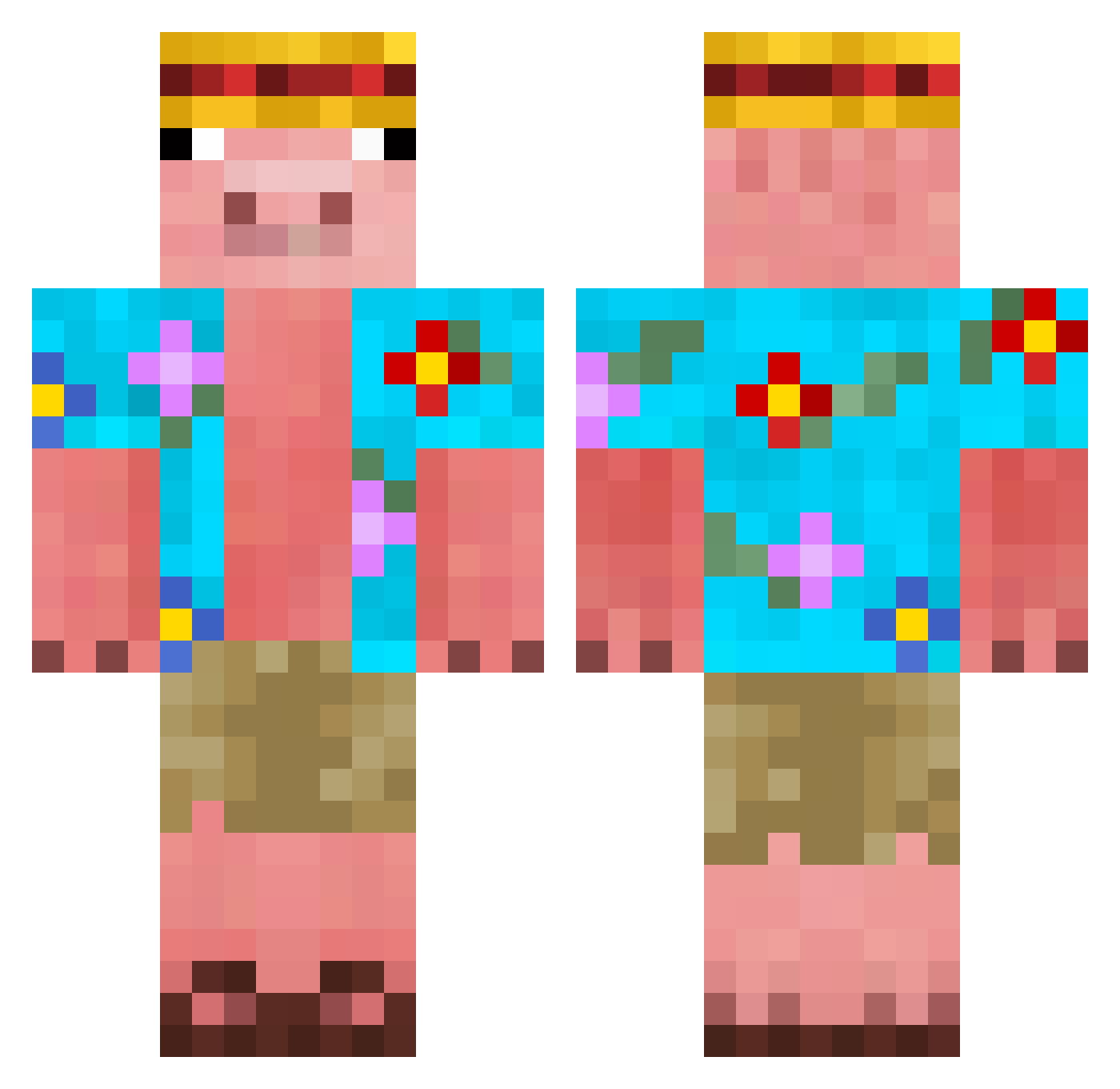 sknnnnnn Minecraft skin, front and back view