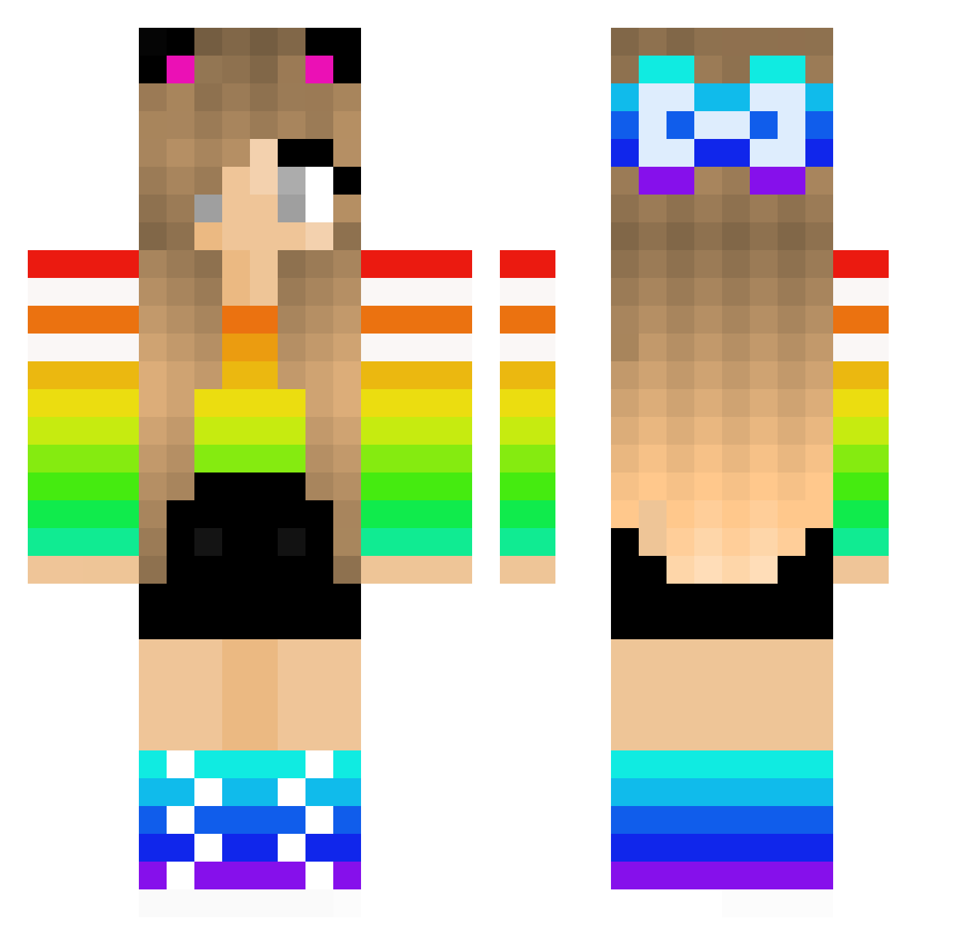 PokeyCoder Minecraft skin, front and back view