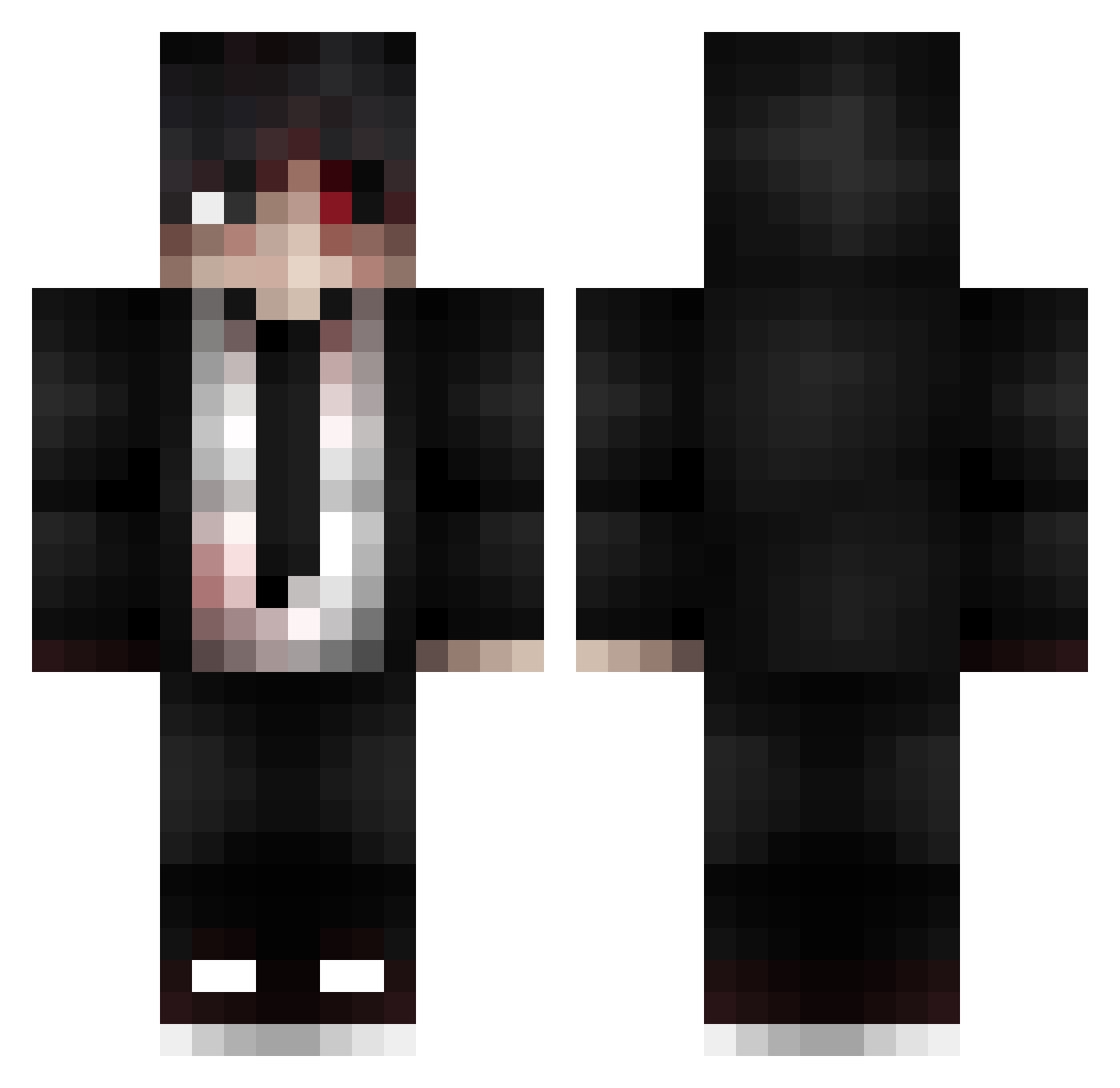 DarkLoott Minecraft skin, front and back view