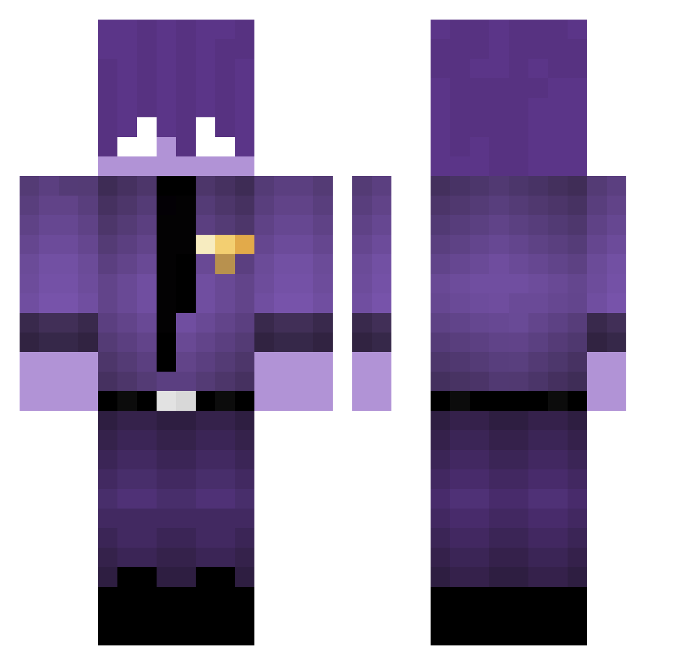SpotDogMau Minecraft skin, front and back view