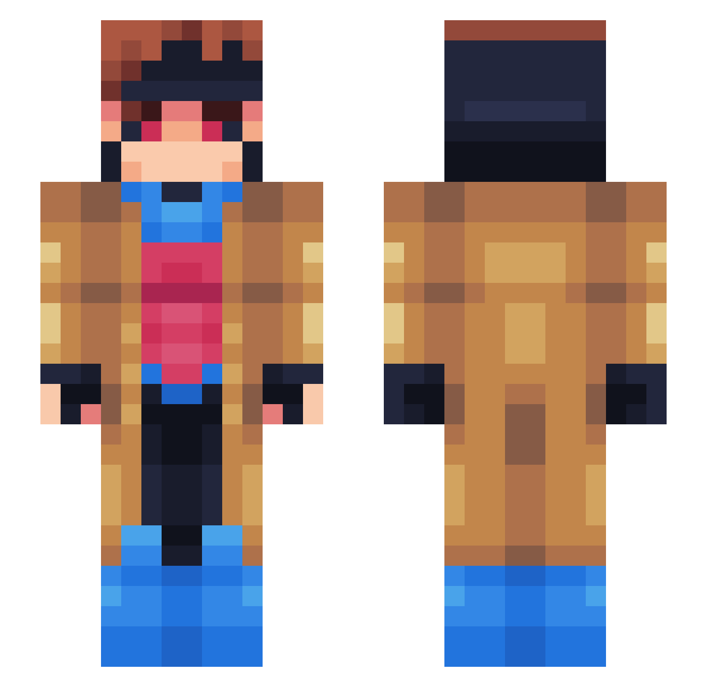 qDaito Minecraft skin, front and back view