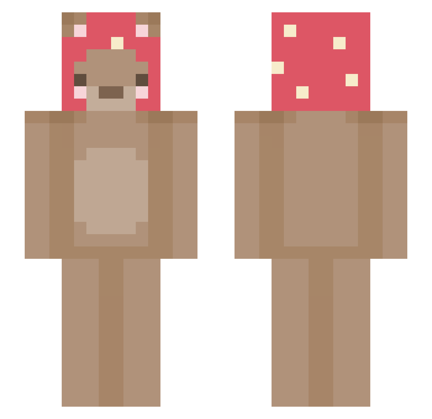 aymeg Minecraft skin, front and back view