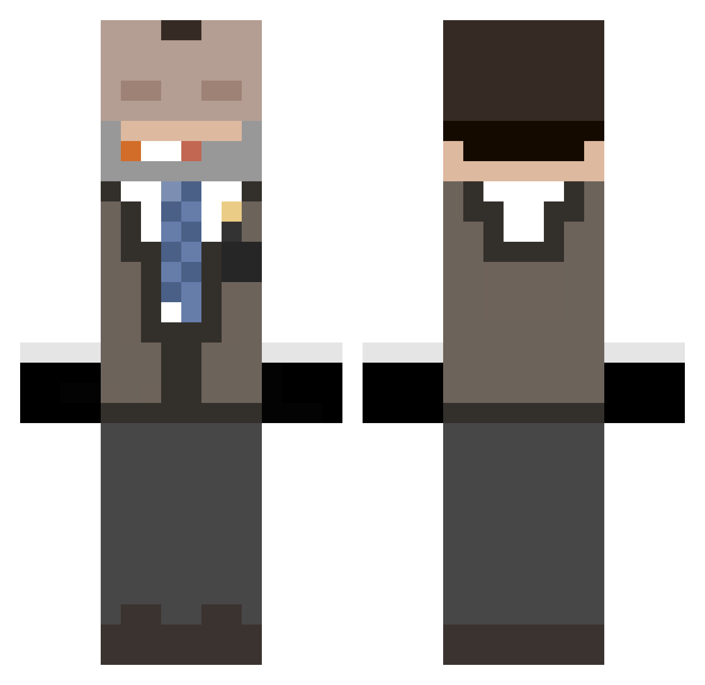 Black_man342 Minecraft skin, front and back view