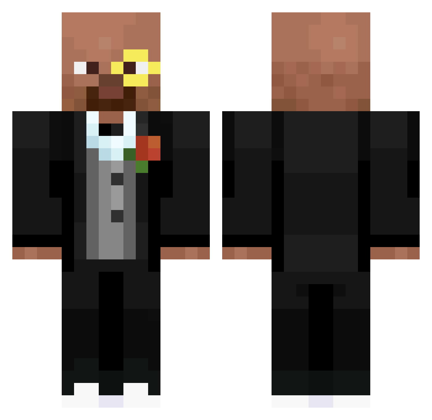 Justhavefun Minecraft skin, front and back view