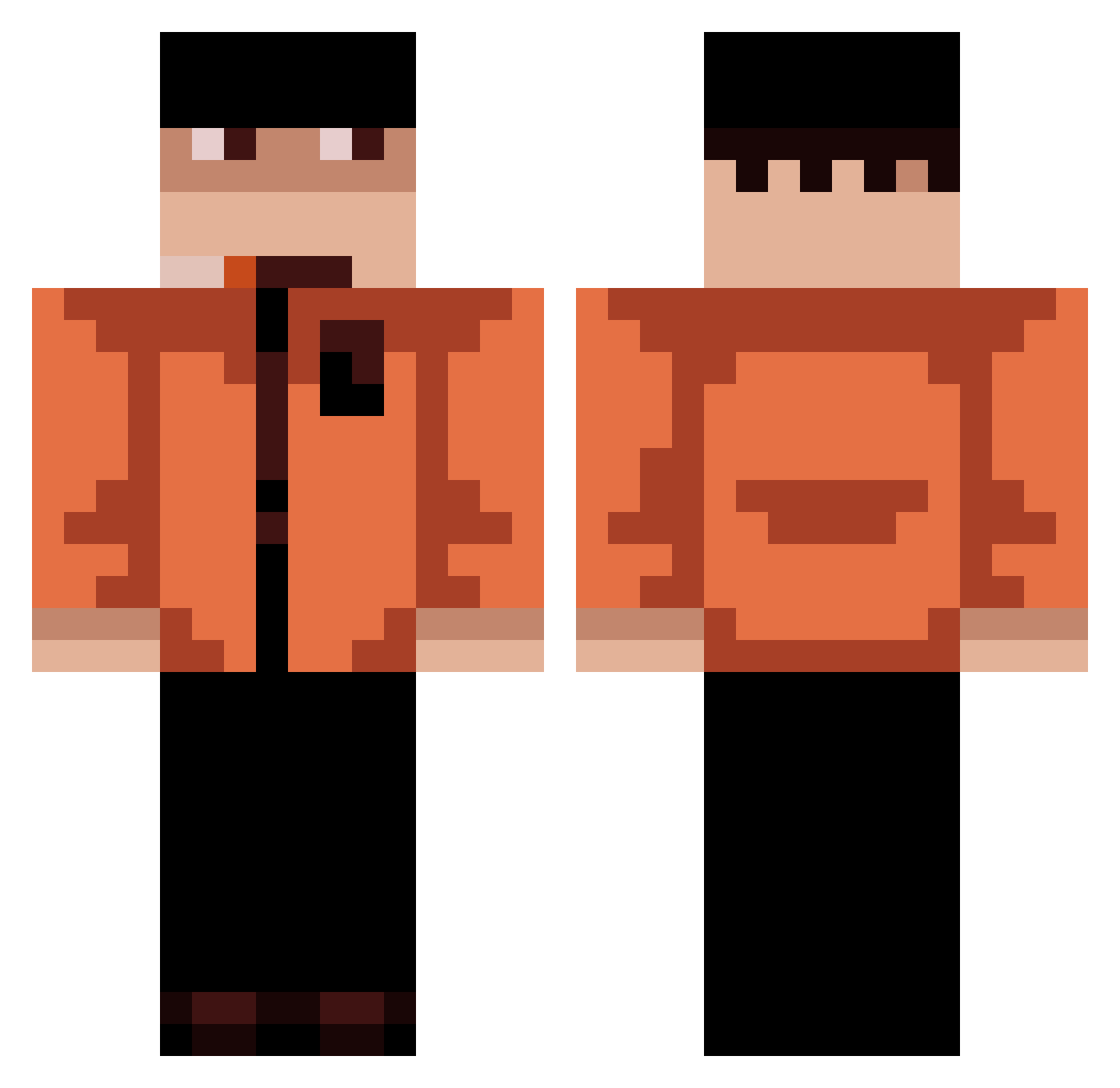 scarfy45 Minecraft skin, front and back view