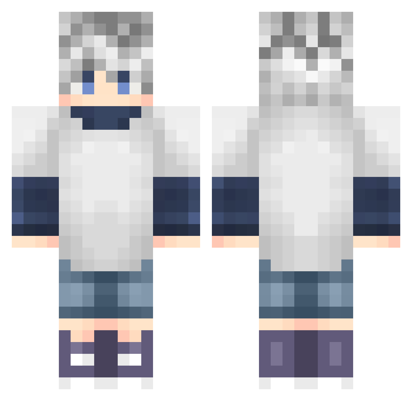 Kir0h Minecraft skin, front and back view