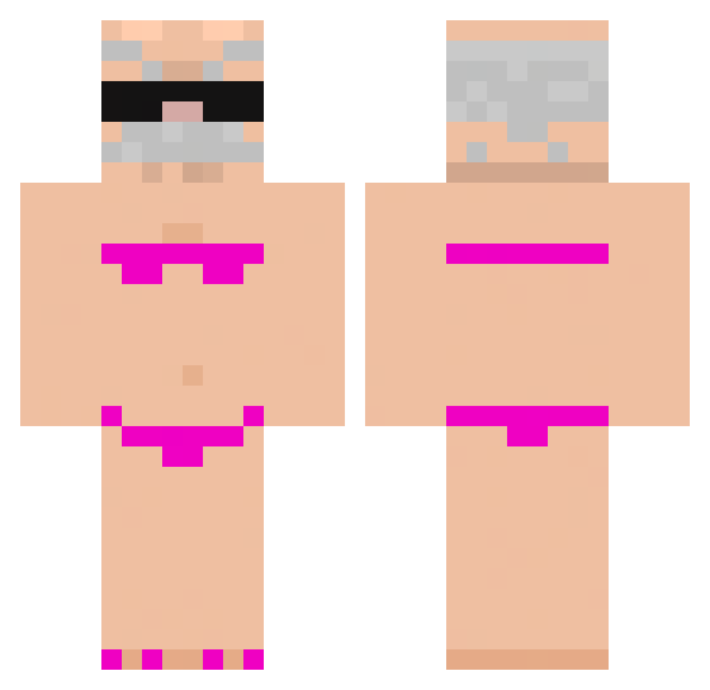 gabijlca Minecraft skin, front and back view