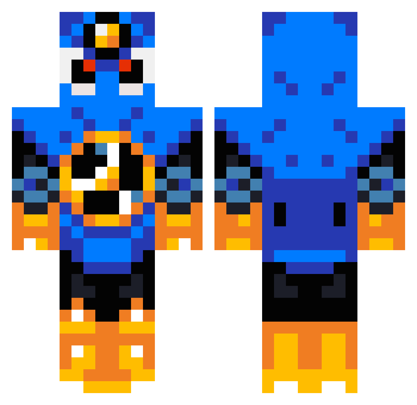 CantBeatAirman Minecraft skin, front and back view