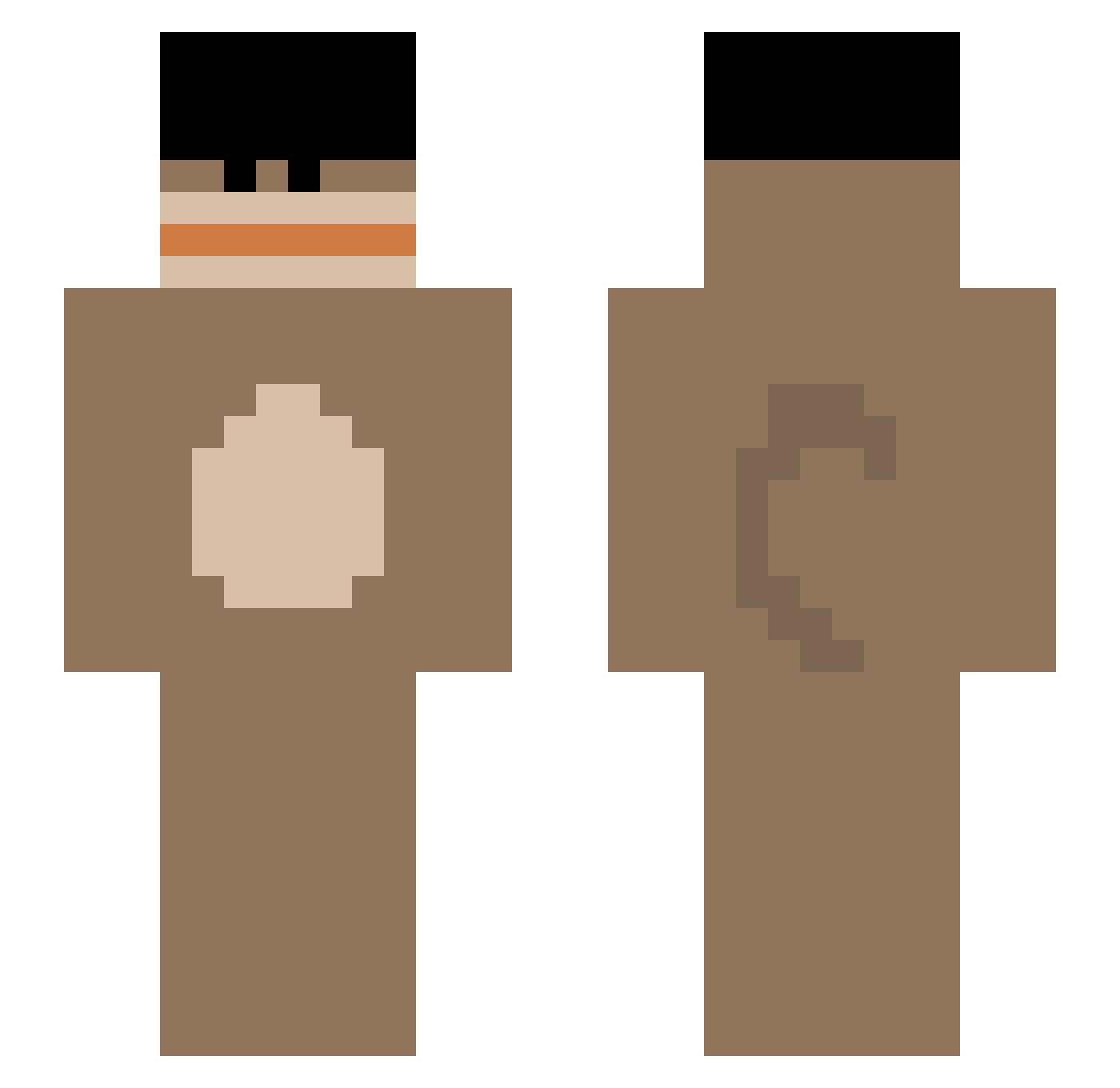 babyface_ Minecraft skin, front and back view