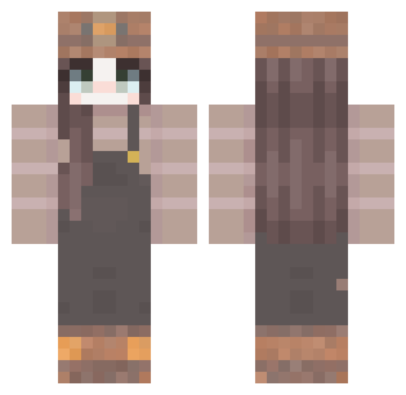 CaseyVorpal Minecraft skin, front and back view