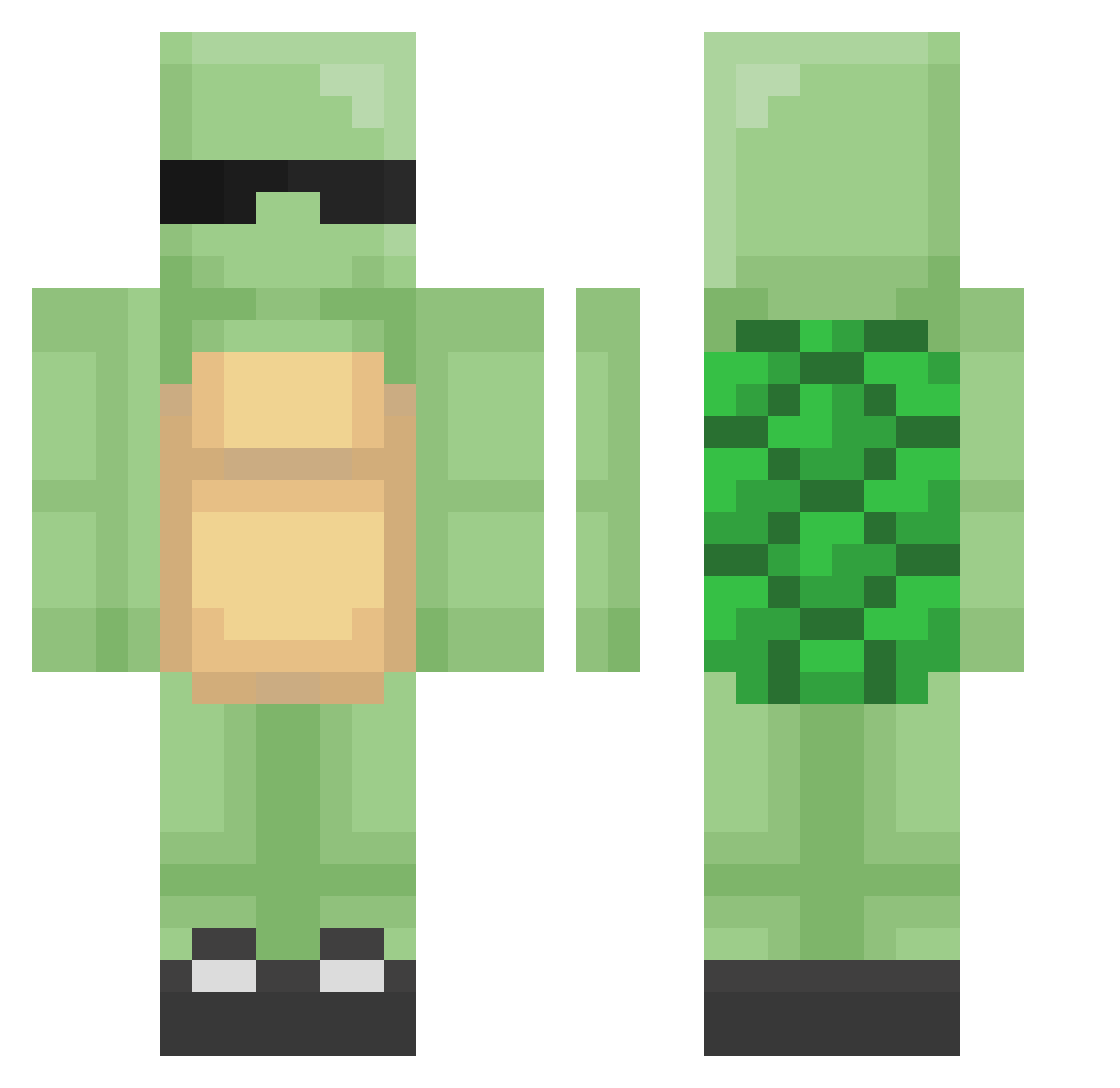 chonamong Minecraft skin, front and back view