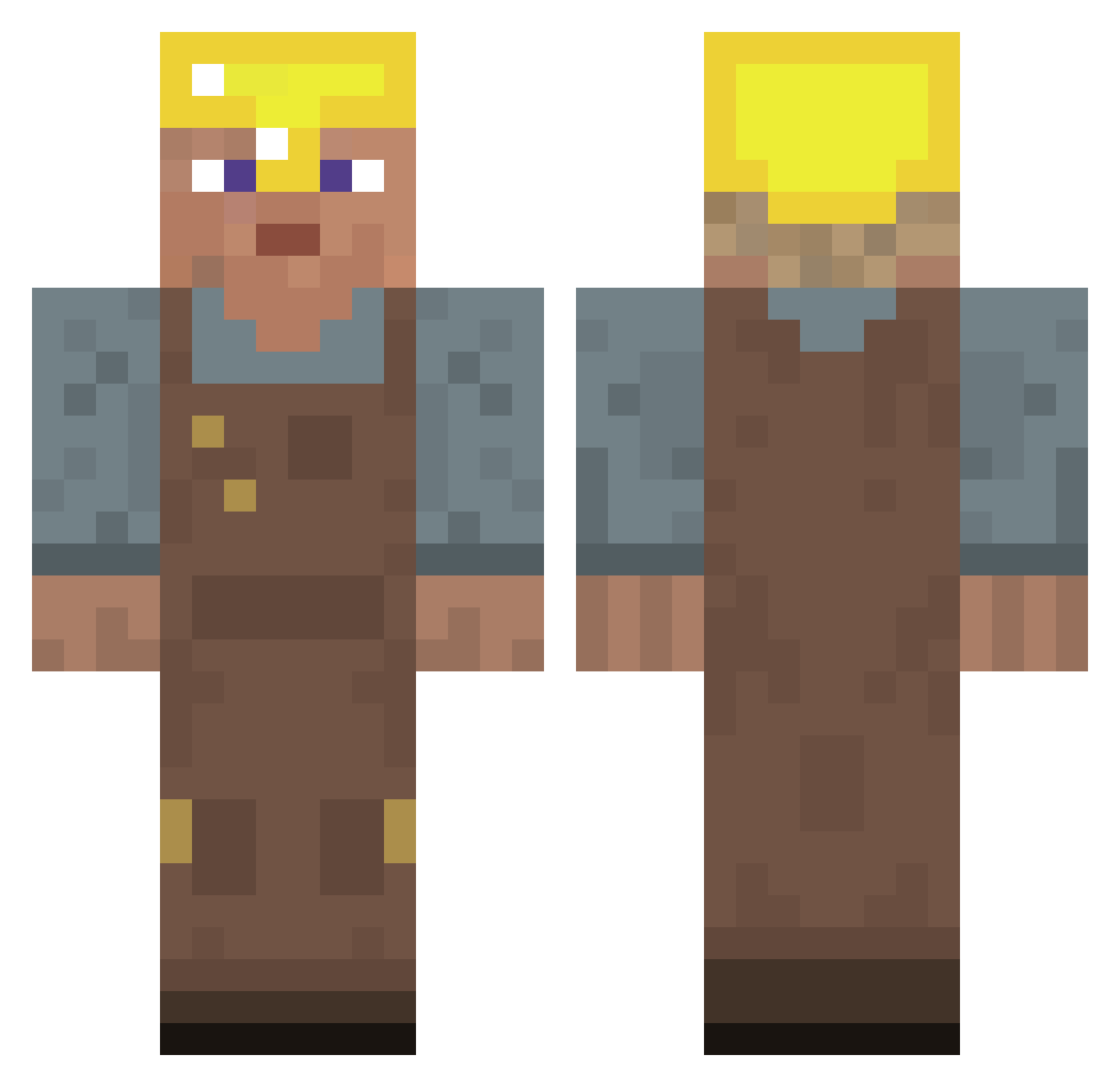 Bighorn_Bison Minecraft skin, front and back view