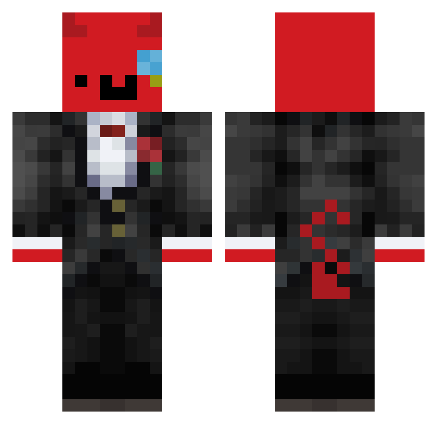 Back2Hell4U Minecraft skin, front and back view