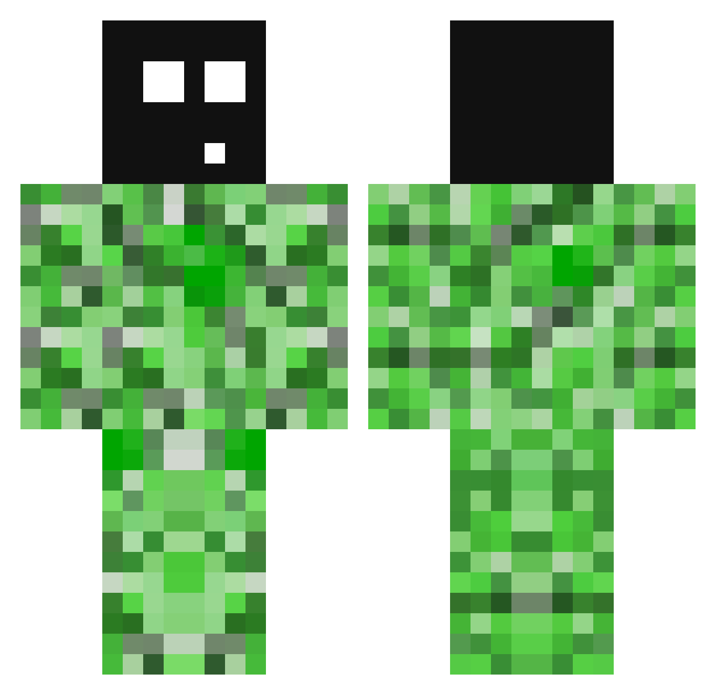 Z3T0X Minecraft skin, front and back view