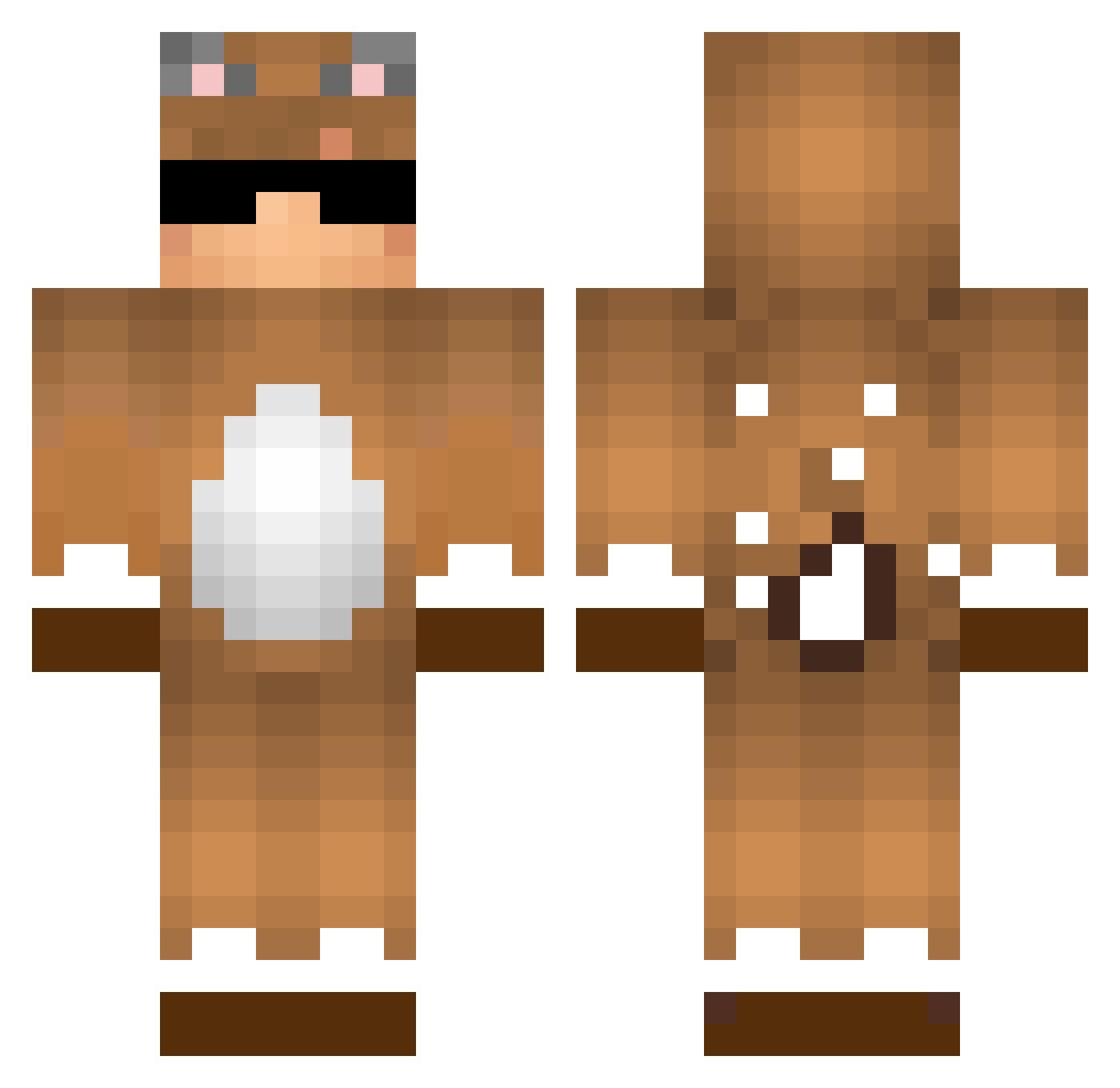 R3ktionUHC Minecraft skin, front and back view
