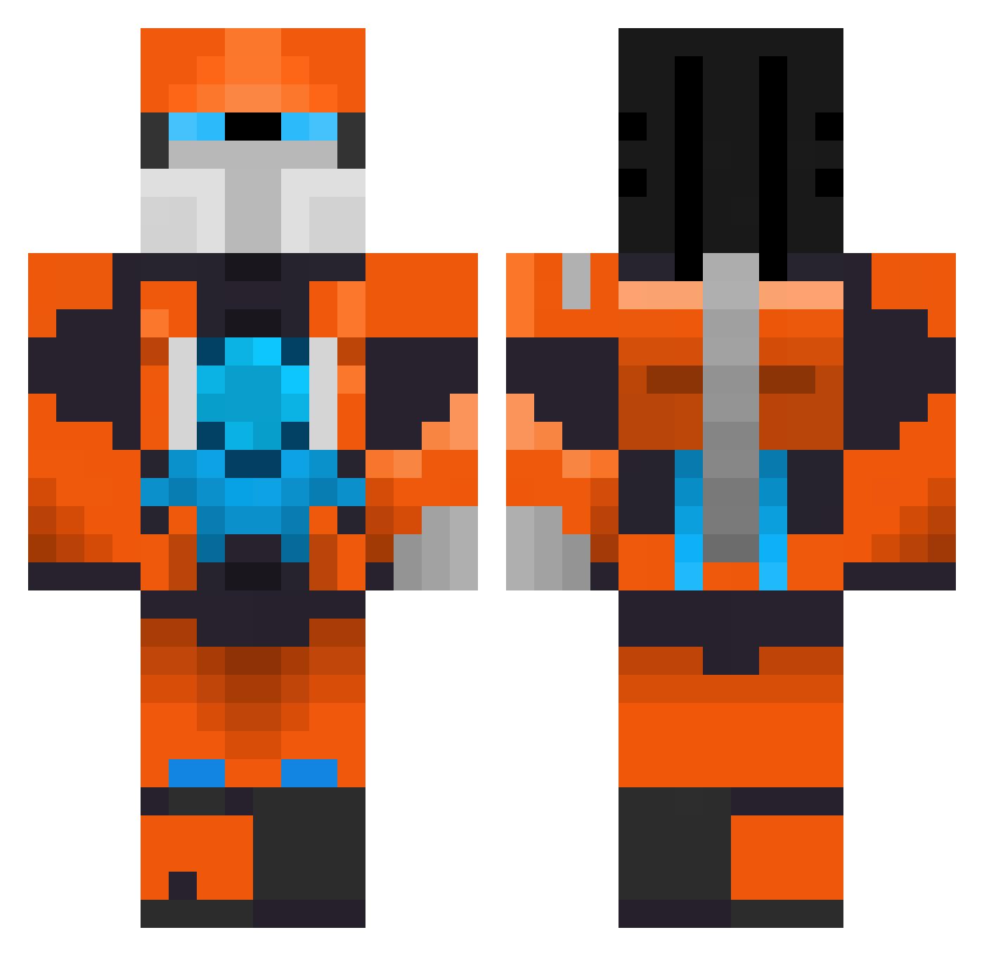 RedSpoi Minecraft skin, front and back view