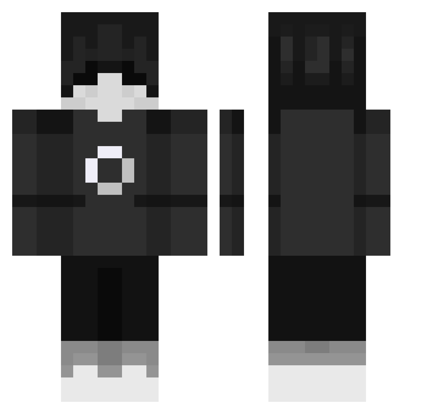 Vaxol Minecraft skin, front and back view