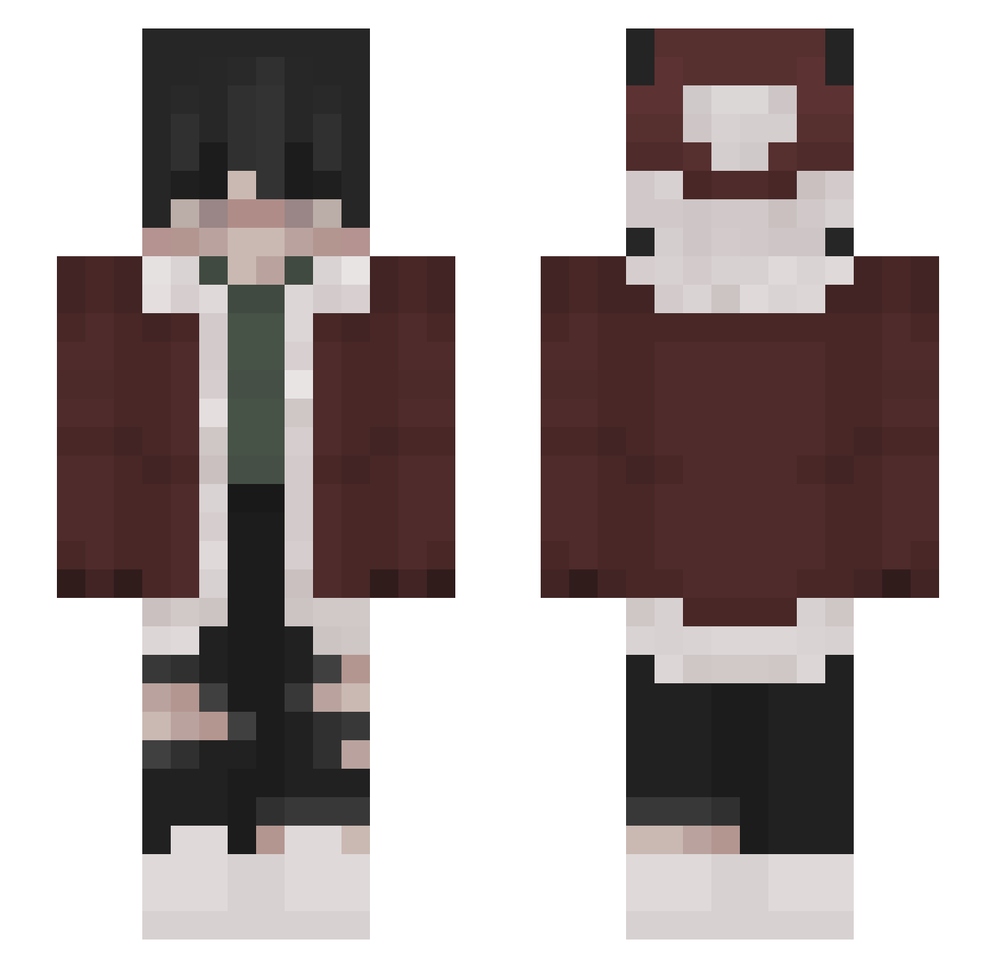 xJqkuq Minecraft skin, front and back view
