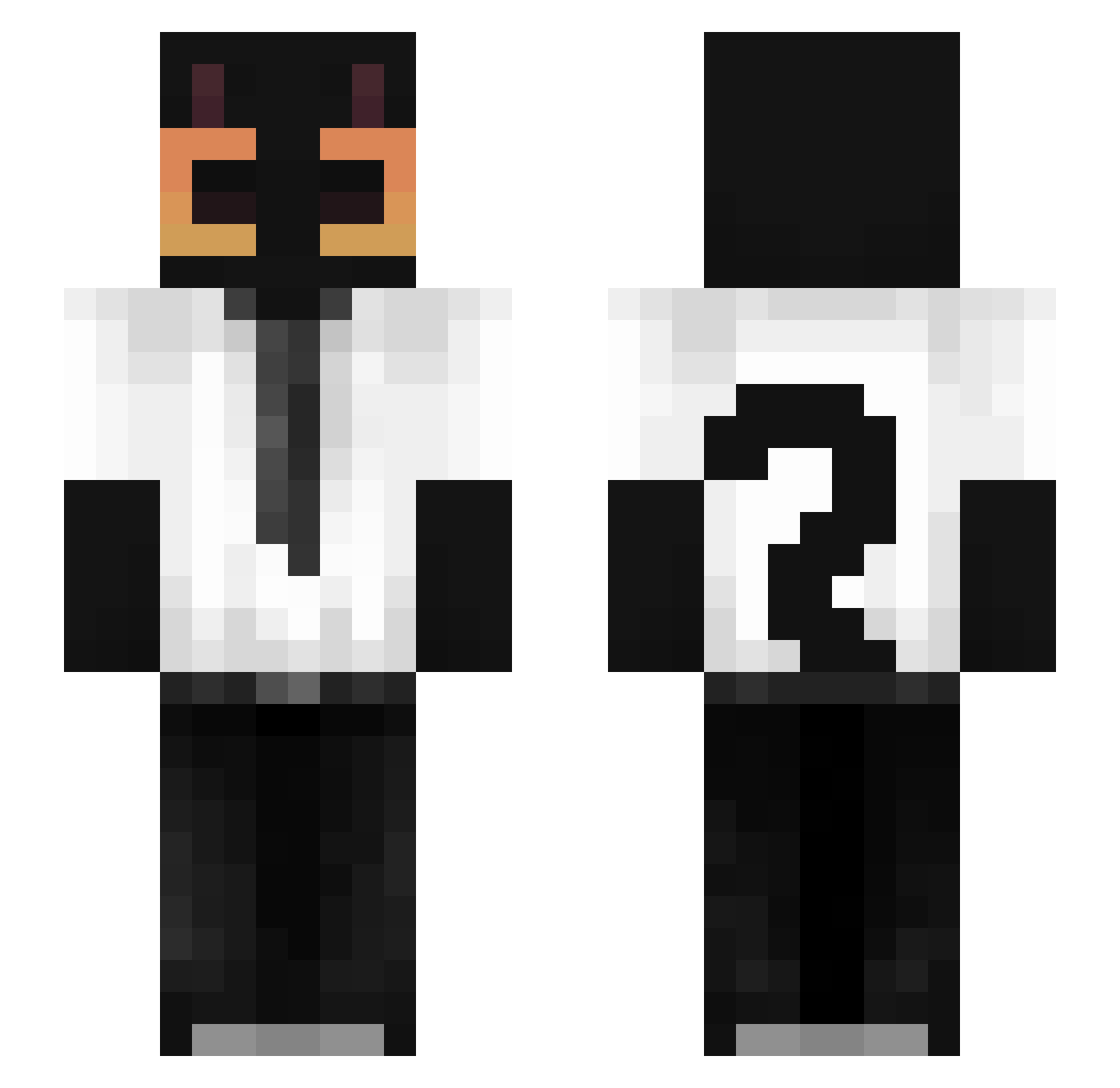 ToonToona Minecraft skin, front and back view