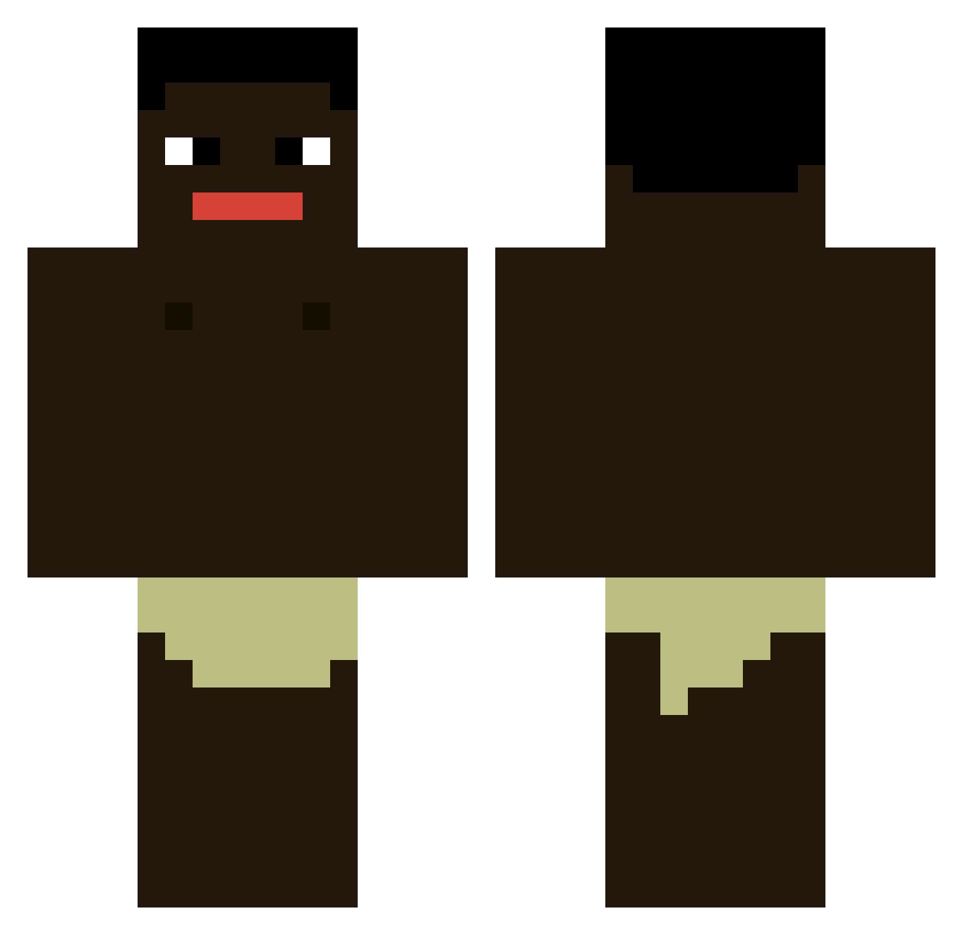 SkitexGaming Minecraft skin, front and back view