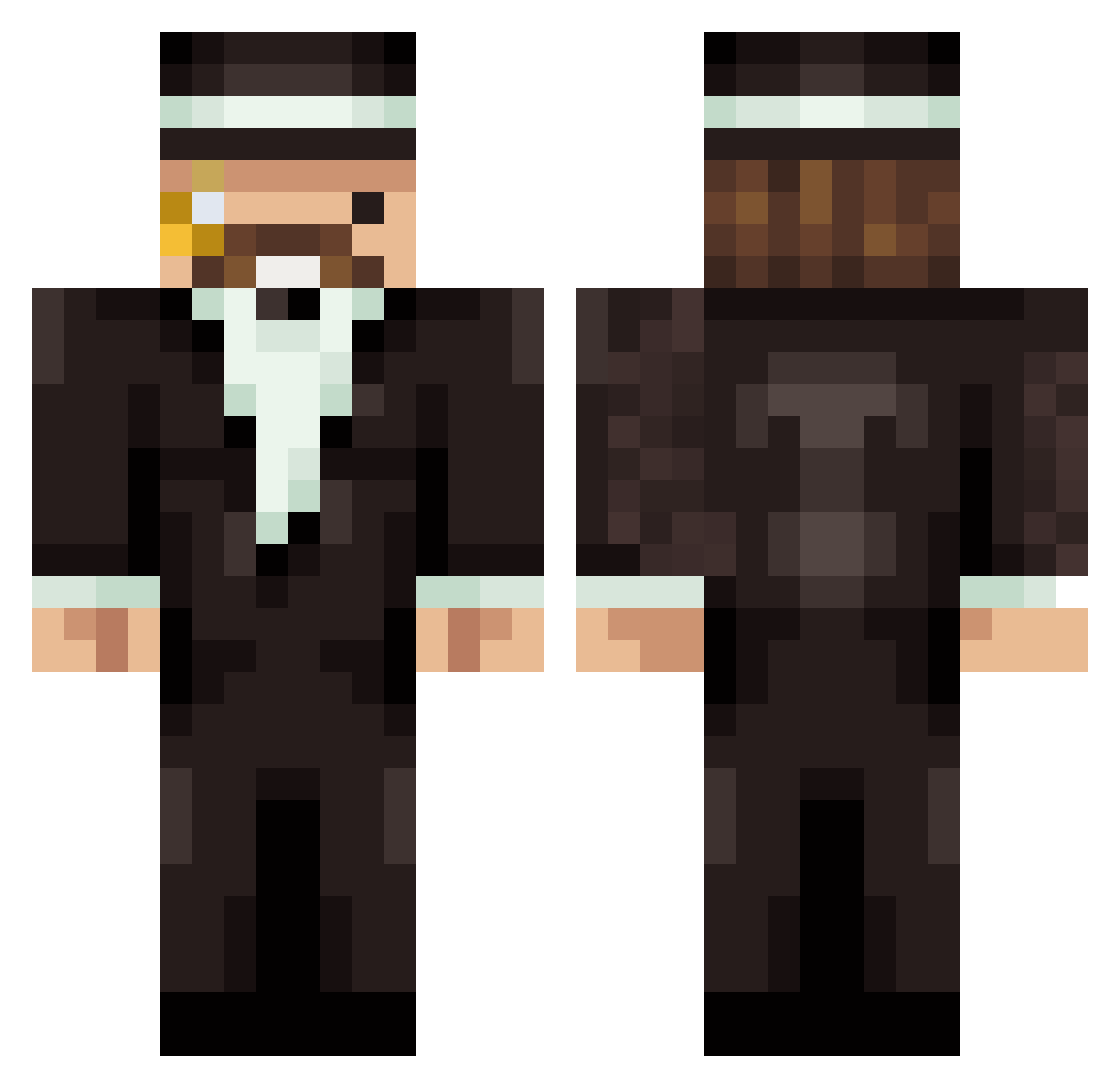 BubbelBOB Minecraft skin, front and back view