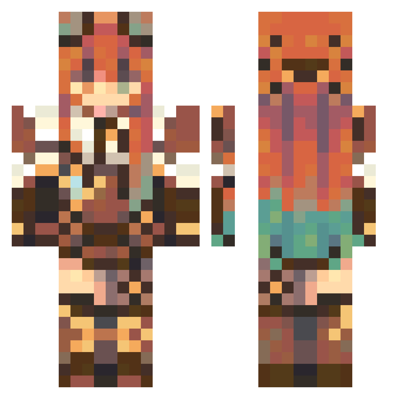 Yoyoki_ Minecraft skin, front and back view