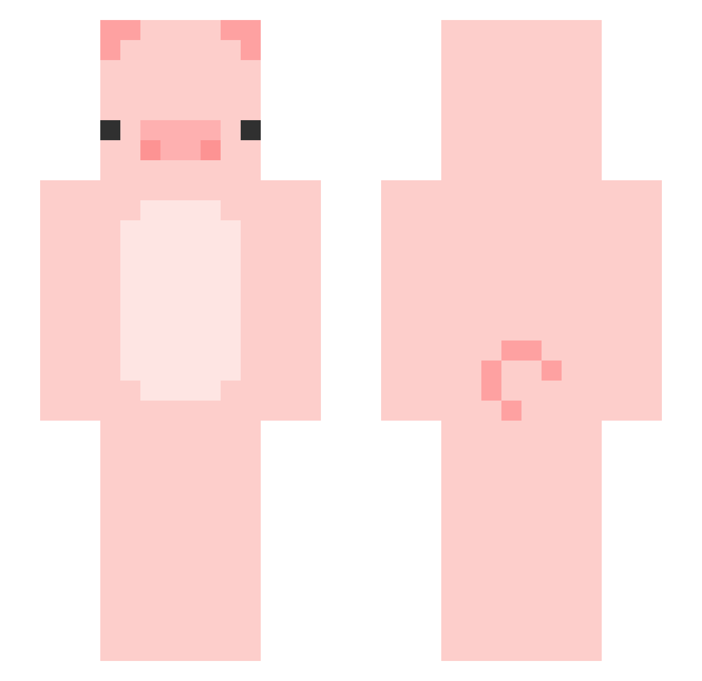 WOSHIPANG Minecraft skin, front and back view