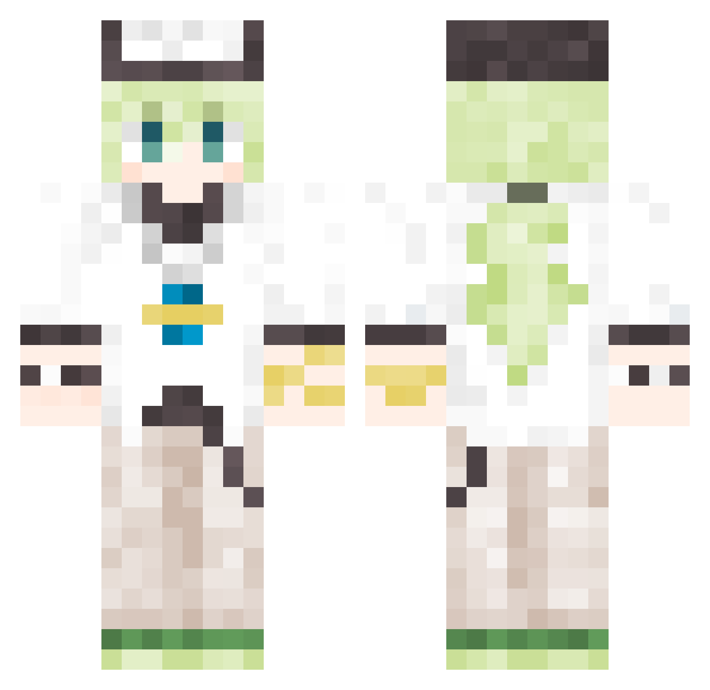 Plesiosauria Minecraft skin, front and back view