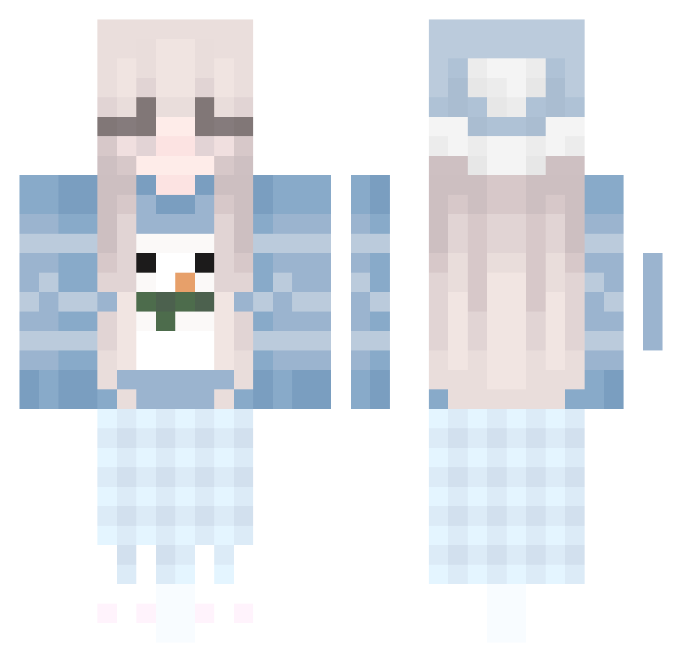 GatoMantequilla Minecraft skin, front and back view
