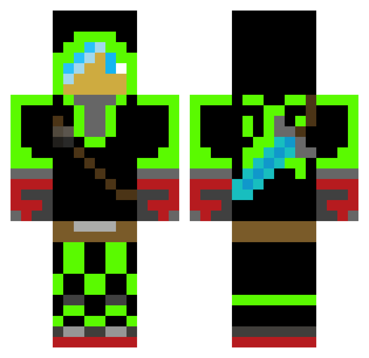 Christen Minecraft skin, front and back view