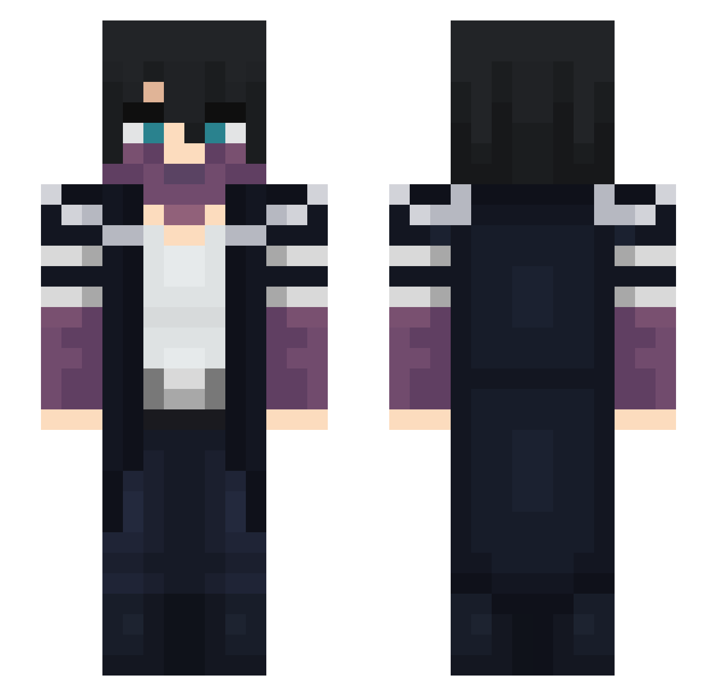 Pedrokoo Minecraft skin, front and back view
